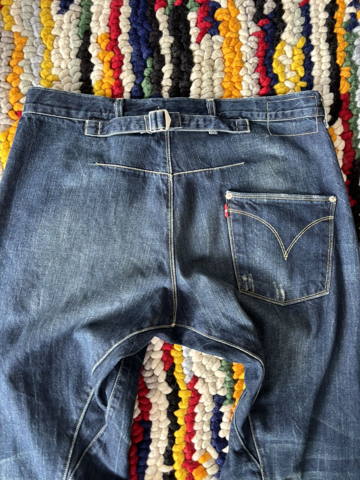 Levi's Vintage Clothing Levis Engineered Twisted Leg Denim Buckle Back Size US 34 / EU 50 - 3 Thumbnail