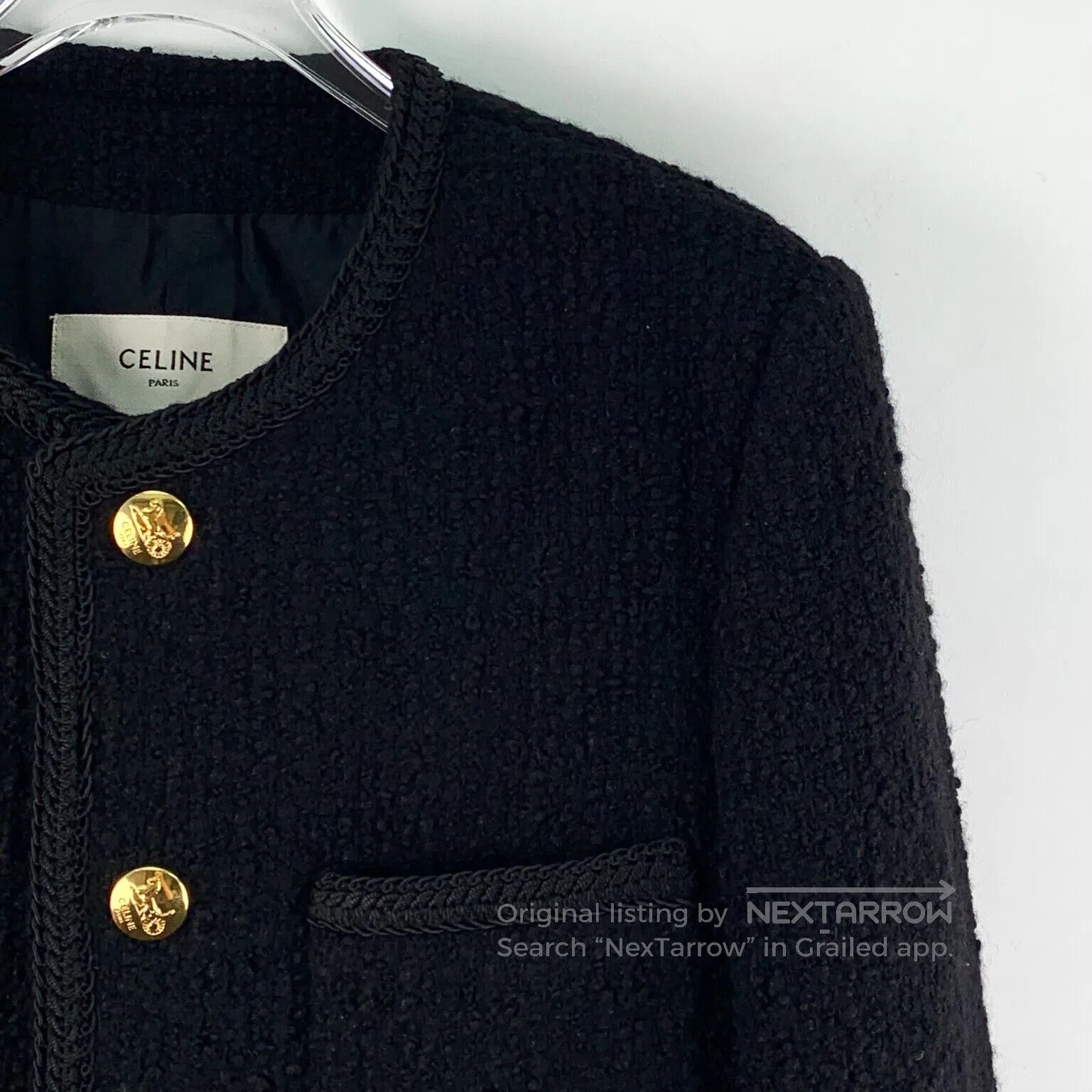 Celine CELINE Black Wool Crew Neck Single Breasted Long Sleeve Wo Size M / US 6-8 / IT 42-44 - 3 Thumbnail