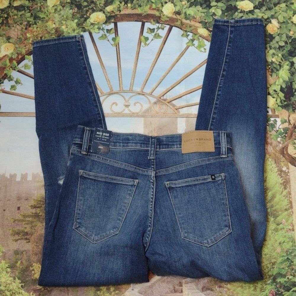 Lucky Brand LUCKY BRAND Ava Mid Rise Super Skinny Distressed Jeans 8/29R Size 30" / US 8 / IT 44 - 5 Thumbnail