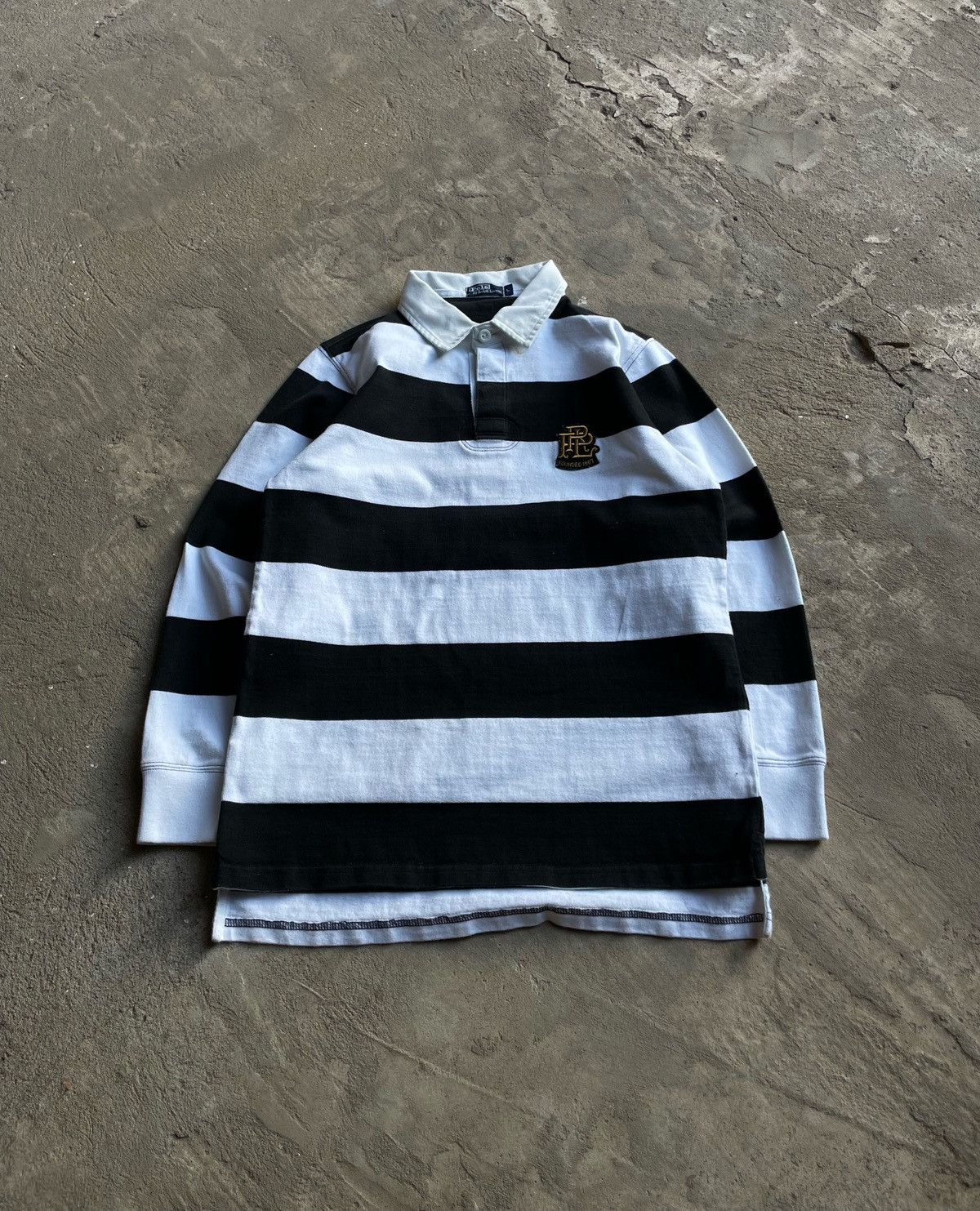 Japanese Brand × Polo Ralph Lauren × Vintage Vintage Polo Ralph Lauren Striped Rugby Chief Keef Style Size L / US 10 / IT 46 - 2 Thumbnail