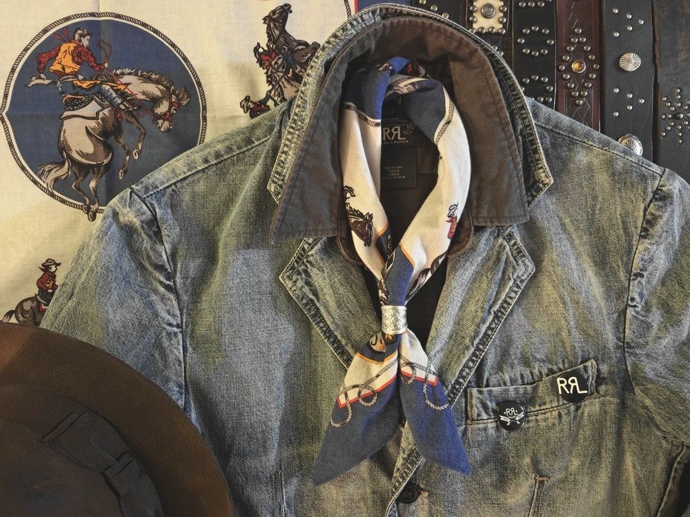 RRL Ralph Lauren RRL Vintage Rodeo Cowboy Bandanna COTTON Scarf handkerchief Size ONE SIZE - 2 Thumbnail