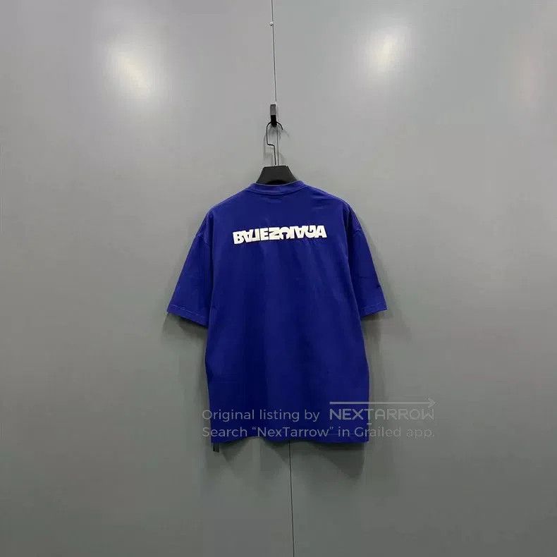 Balenciaga Balenciaga Blue Logo Embroidered T-shirt. Size US S / EU 44-46 / 1 - 2 Thumbnail