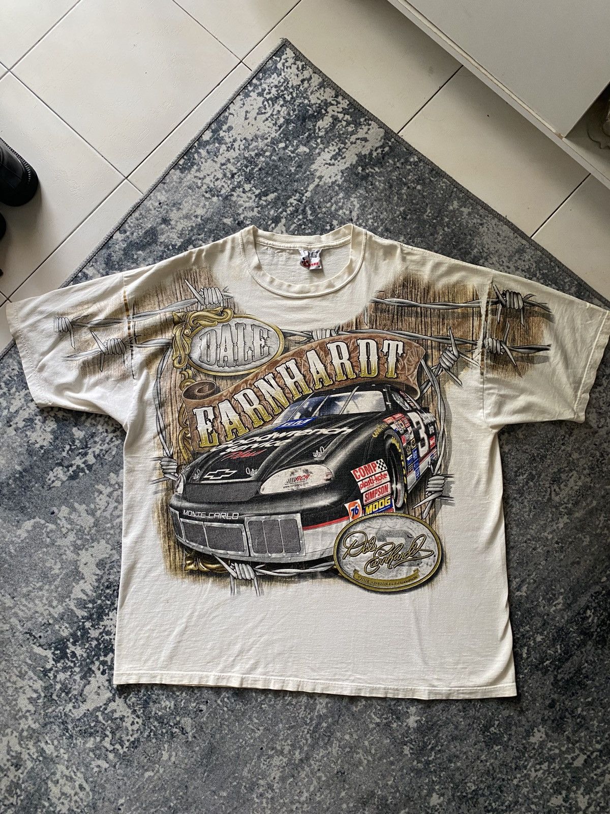 Chase Authentics Vintage 90s Dale Earnhardt NASCAR Racing All Over Print Tee Size US XL / EU 56 / 4 - 1 Thumbnail