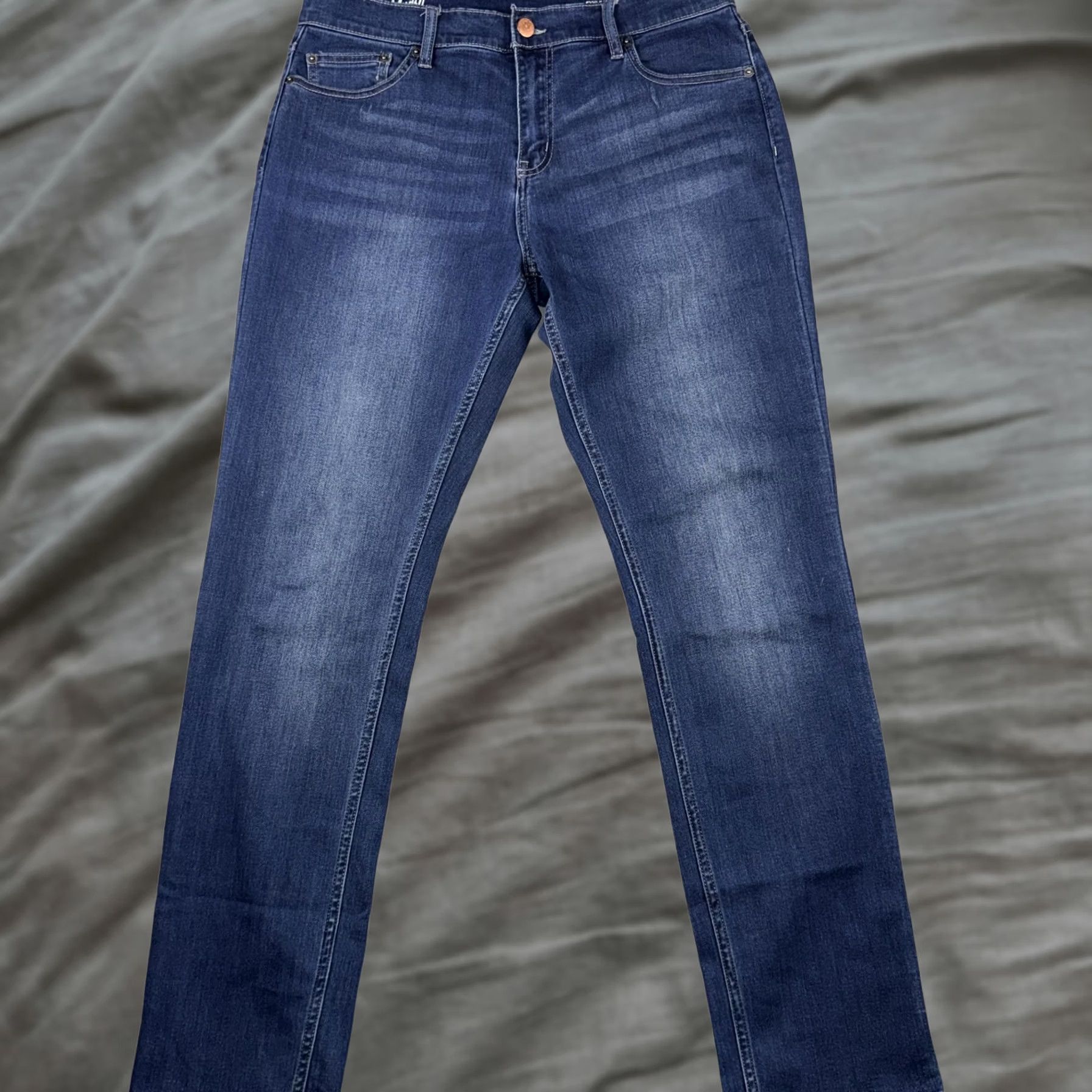 Denime Mens Mugsy Kinzies Jeans 34x34 Blue Medium Wash Slim Straight Stretch Denim Size US 34 / EU 50 - 1 Thumbnail