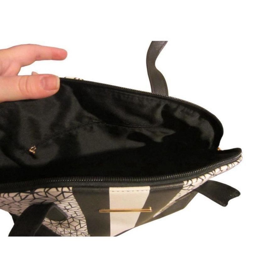 Other Modern Geometric Time and Tru Black White Satchel Bag Set Size ONE SIZE - 11 Thumbnail