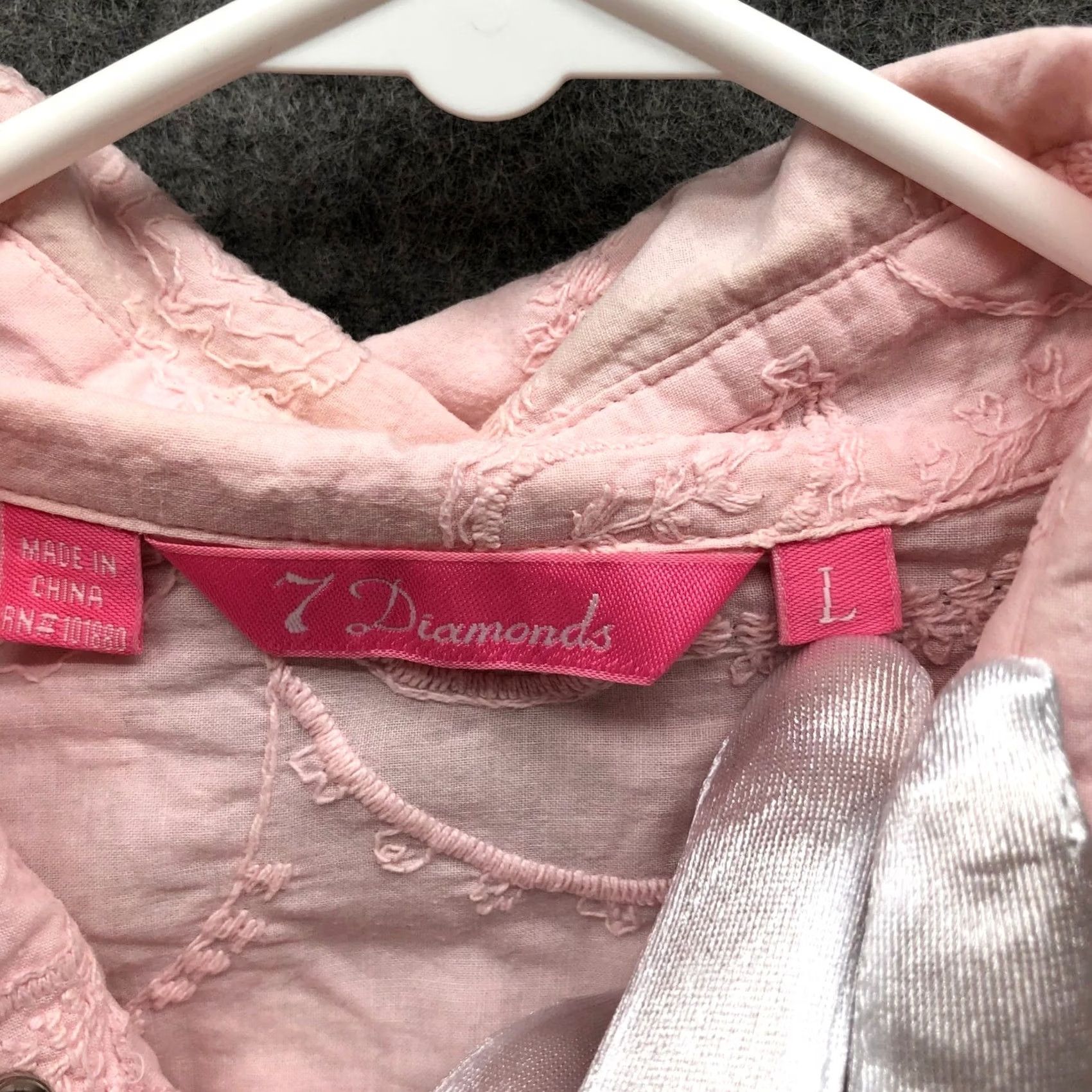 Vintage 7 Diamonds Shirt Womens L Pink Western Paisley Embroidered Long Sleeve Cotton Size L / US 10 / IT 46 - 5 Thumbnail