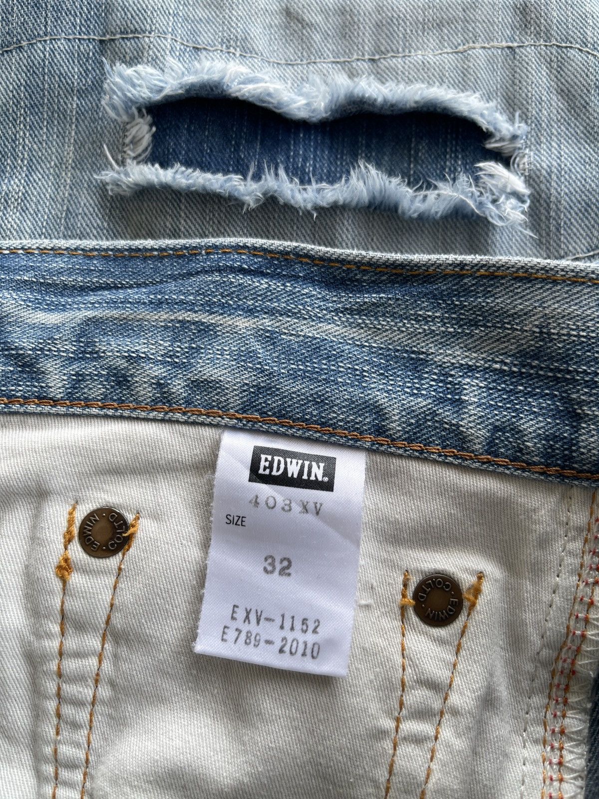 Vintage Vintage Edwin EV Distressed Patchwork Denim Size US 33 - 17 Thumbnail