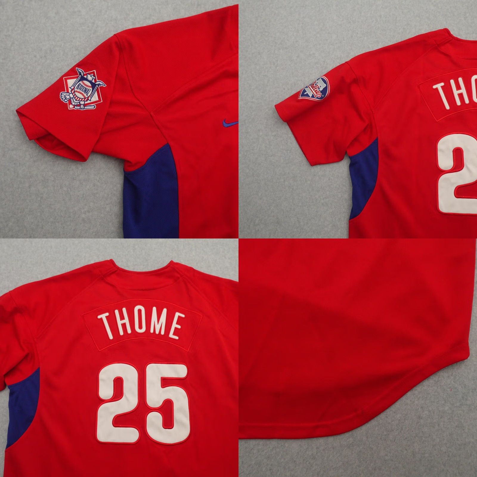 Nike VINTAGE Nike MLB Philadelphia Phillies Jim Thome Red Jersey Shirt Adult Large Mens Size US L / EU 52-54 / 3 - 9 Thumbnail