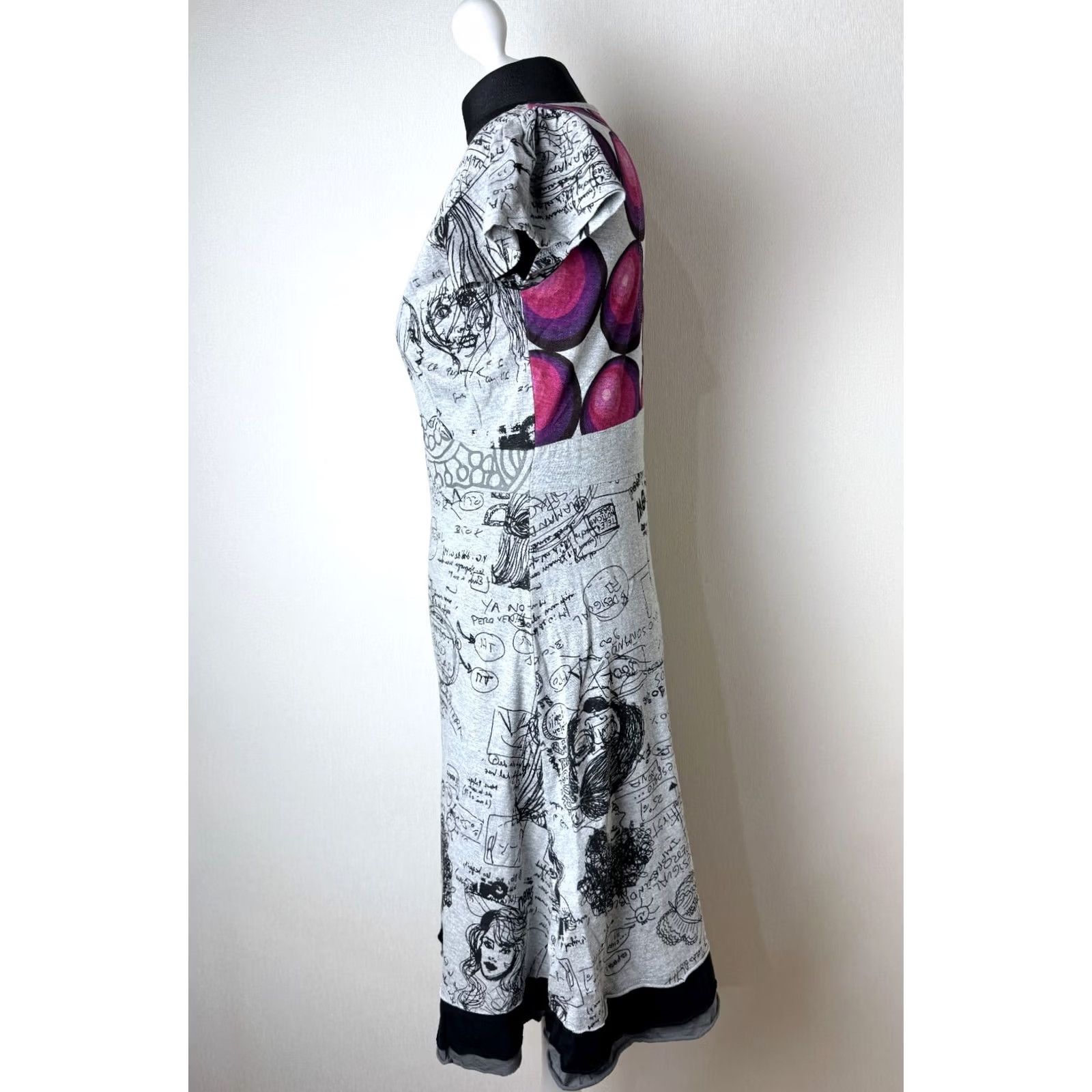 Desigual Desigual Dress Womens L Grey A-Line Knee Length 90cm 43cm 40cm 21V2008 Size L / US 10 / IT 46 - 4 Thumbnail