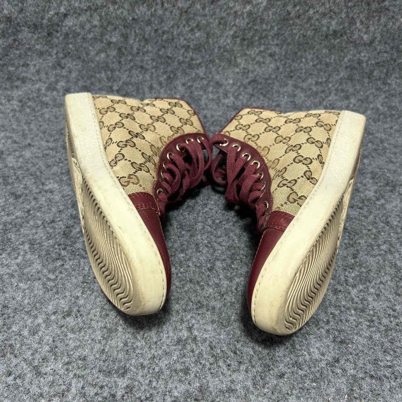 Gucci Gucci Logo High-Top Sneakers with Burgundy Accent Size US 6.5 / EU 39-40 - 6 Thumbnail