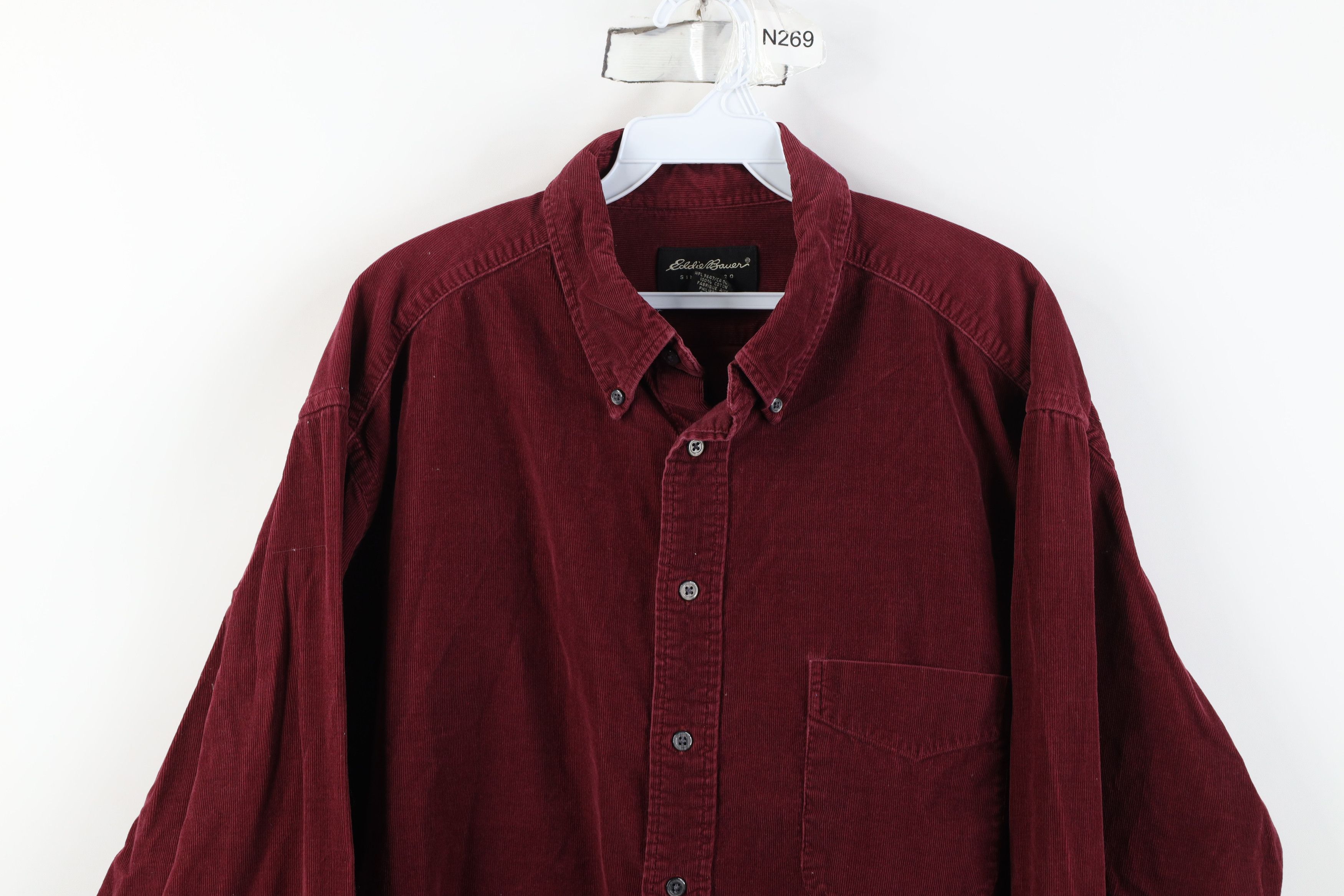 Eddie Bauer Vintage 90s Eddie Bauer Collared Button Down Shirt Red Size US XL / EU 56 / 4 - 2 Thumbnail