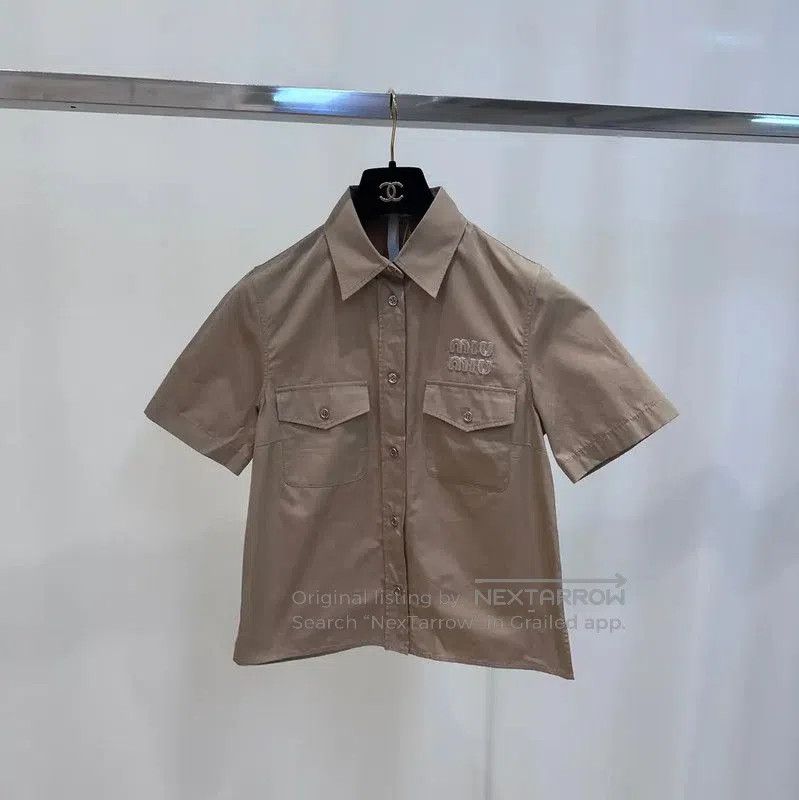 Miu Miu Miu Miu Khaki Women's Shirt . Size M / US 6-8 / IT 42-44 - 1 Thumbnail