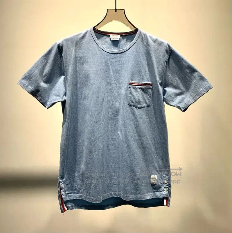 Thom Browne Thom Browne Blue Cotton Men's T-Shirt . Size US M / EU 48-50 / 2 - 1 Thumbnail