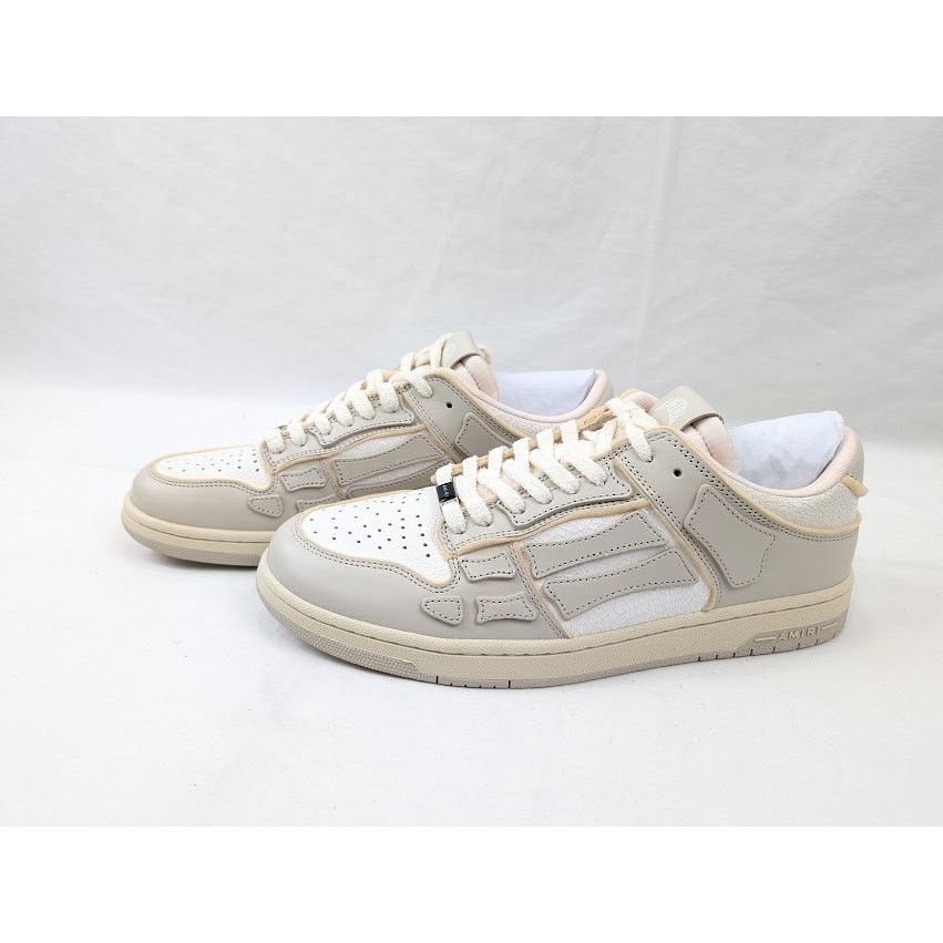 Amiri o1rshd1 Collegiate Skelton Low-Top Sneakers in Birch White Size US 12 / EU 45 - 16 Thumbnail