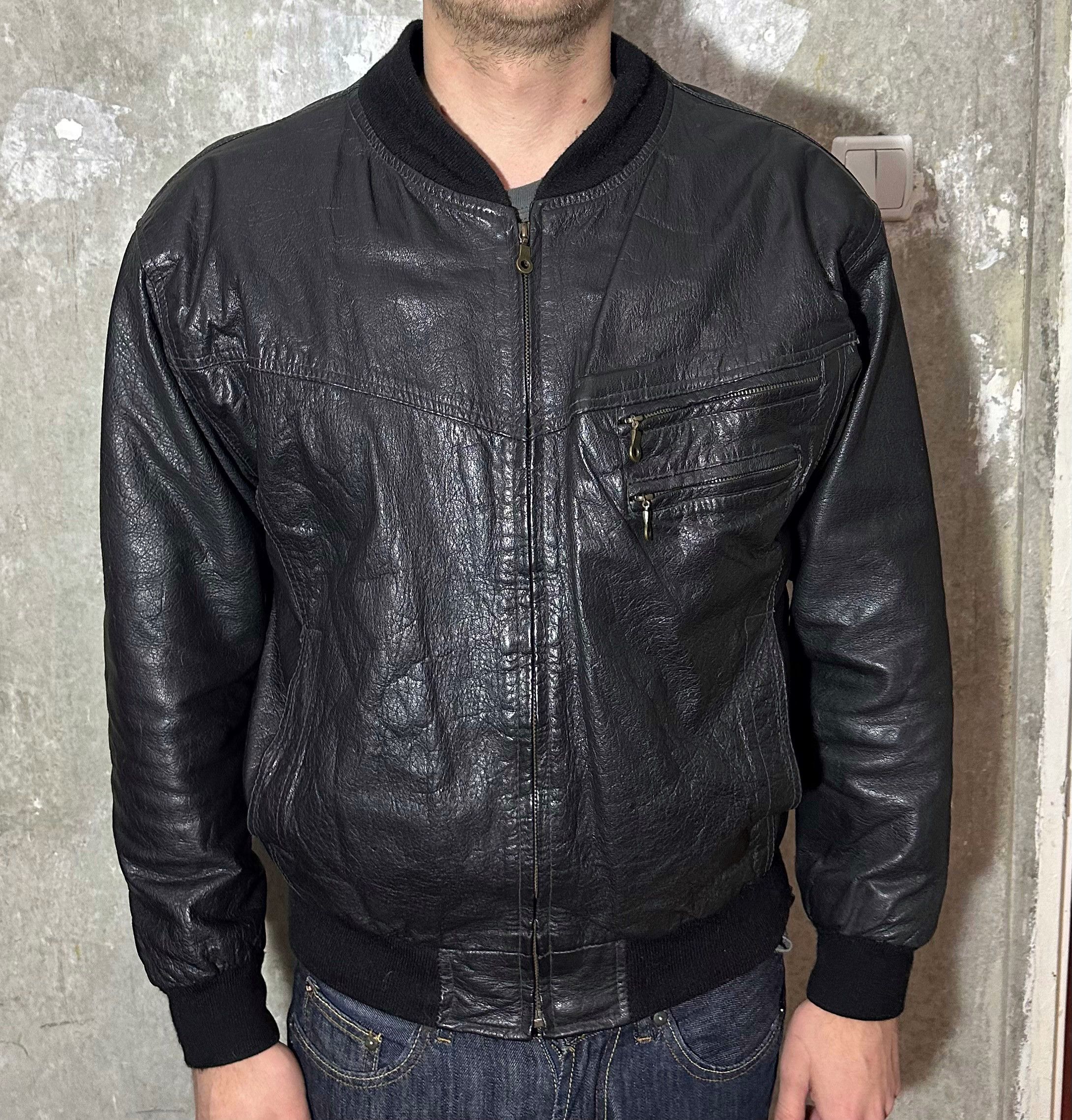 Vintage Men’s Black Genuine Leather Jacket Size US L / EU 52-54 / 3 - 1 Thumbnail