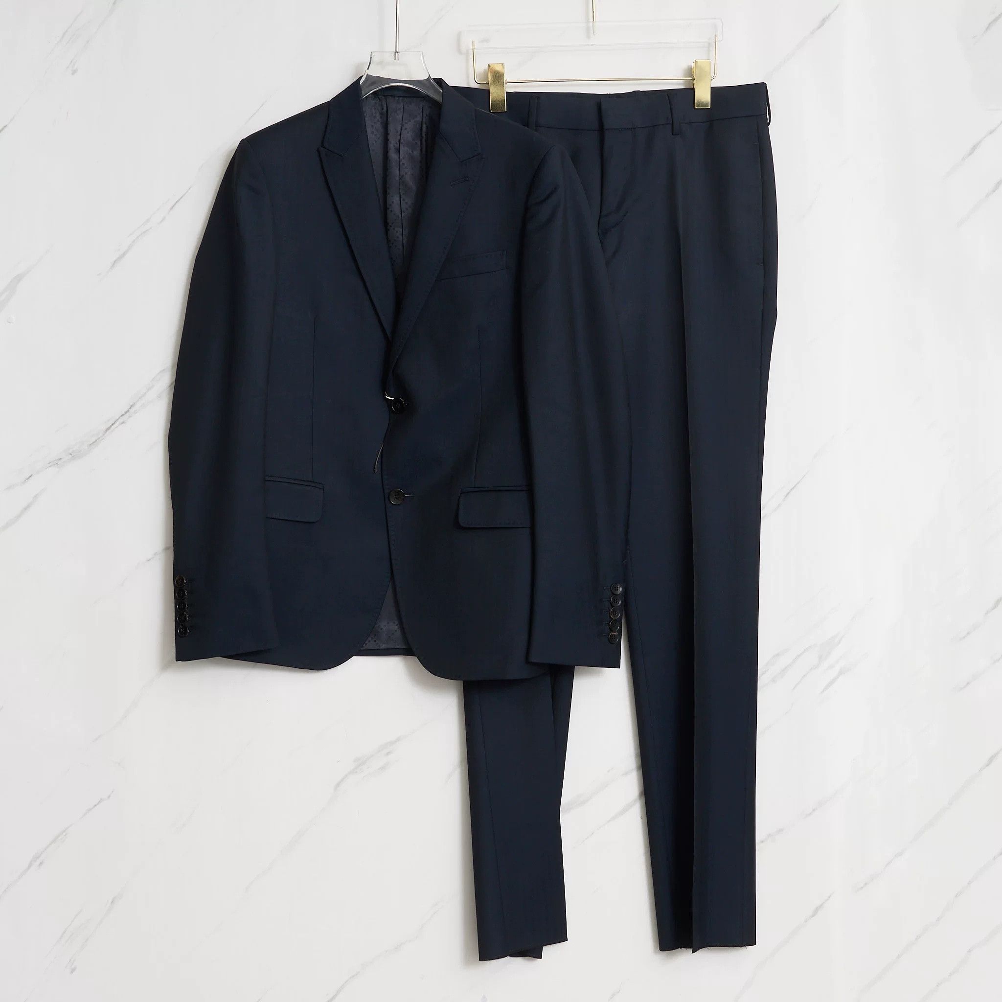Gucci Gucci Men's Navy Stripe Suit Size US M / EU 48-50 / 2 - 1 Thumbnail