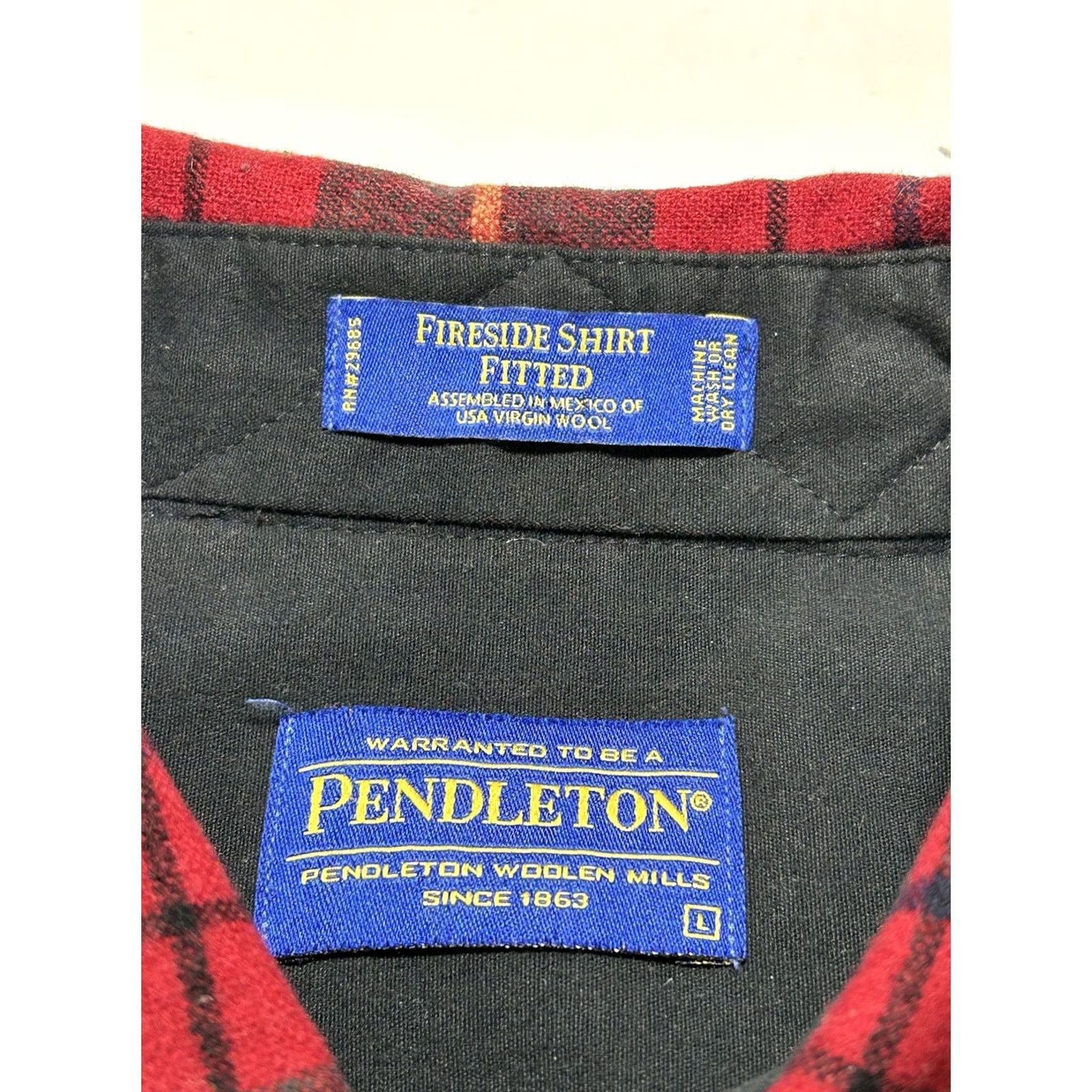 Pendleton VINTAGE Pendleton Plaid Fireside Shirt Button Down Flannel Large Red Green Wool Mens Size US L / EU 52-54 / 3 - 4 Thumbnail