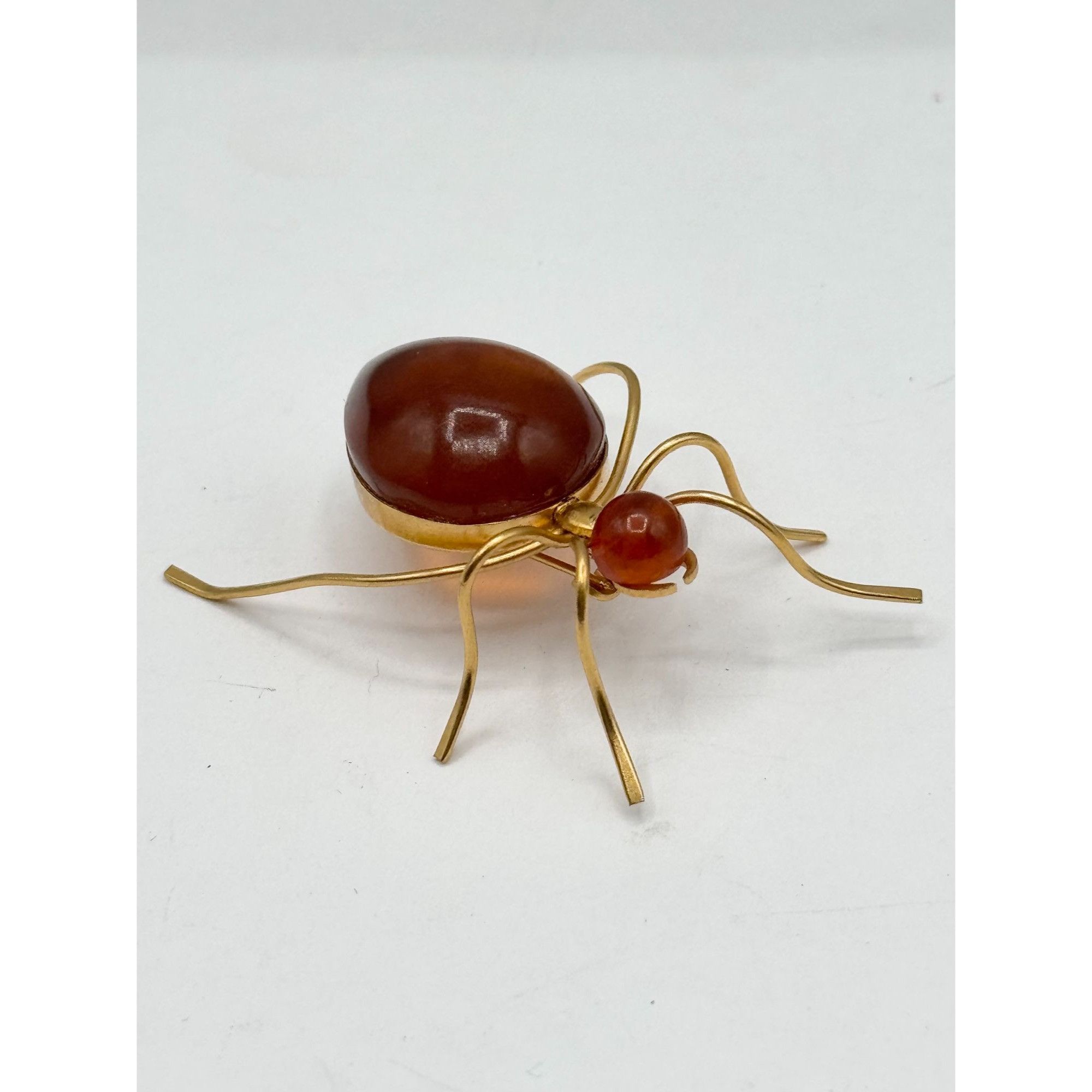 Vintage Vintage Amber stone spider bug Insect brooch pin Size ONE SIZE - 4 Thumbnail