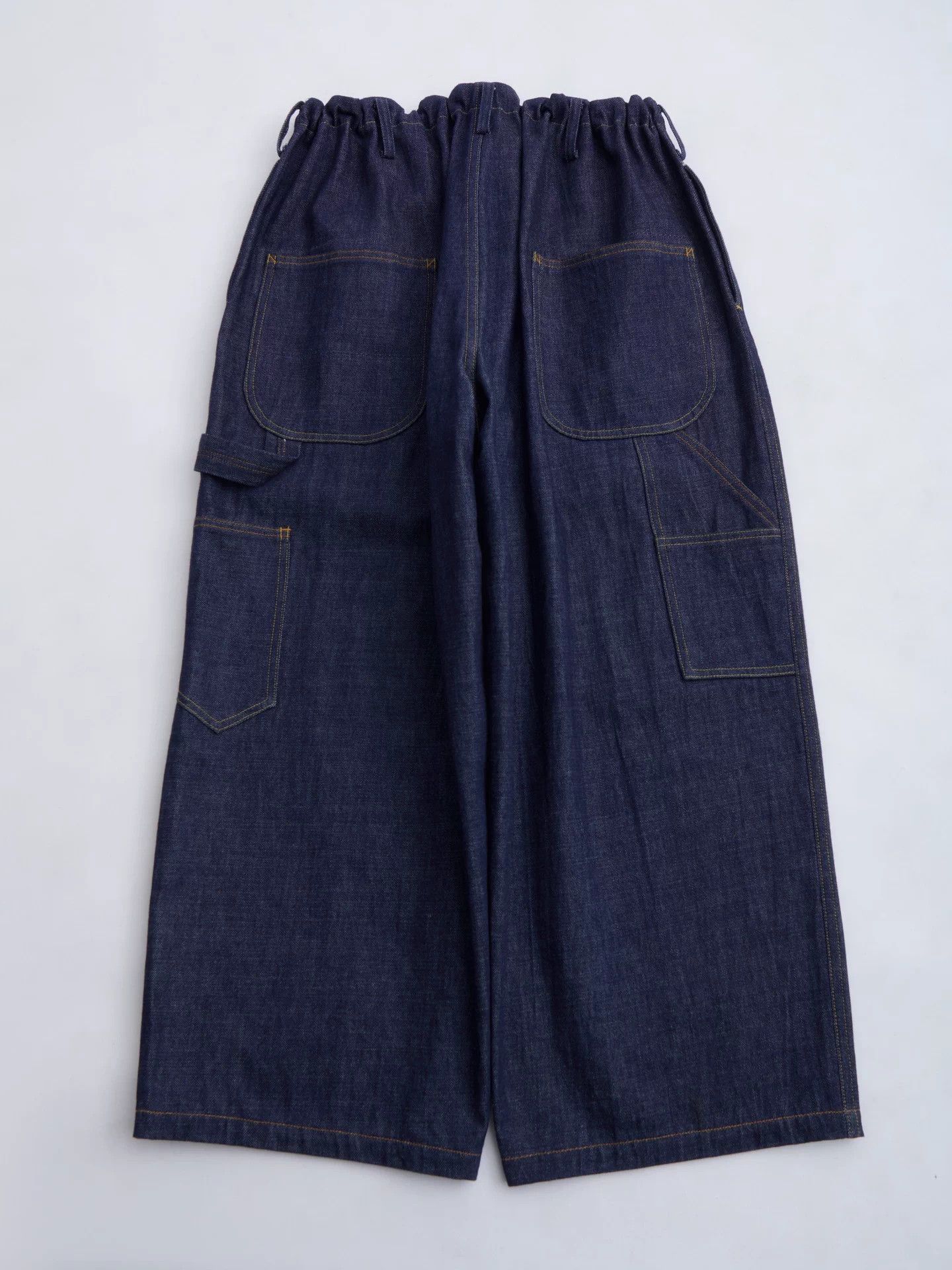 Yohji Yamamoto Yohji Yamamoto Drawstring Denim Wide-Leg Work Pants Size US 34 / EU 50 - 8 Thumbnail