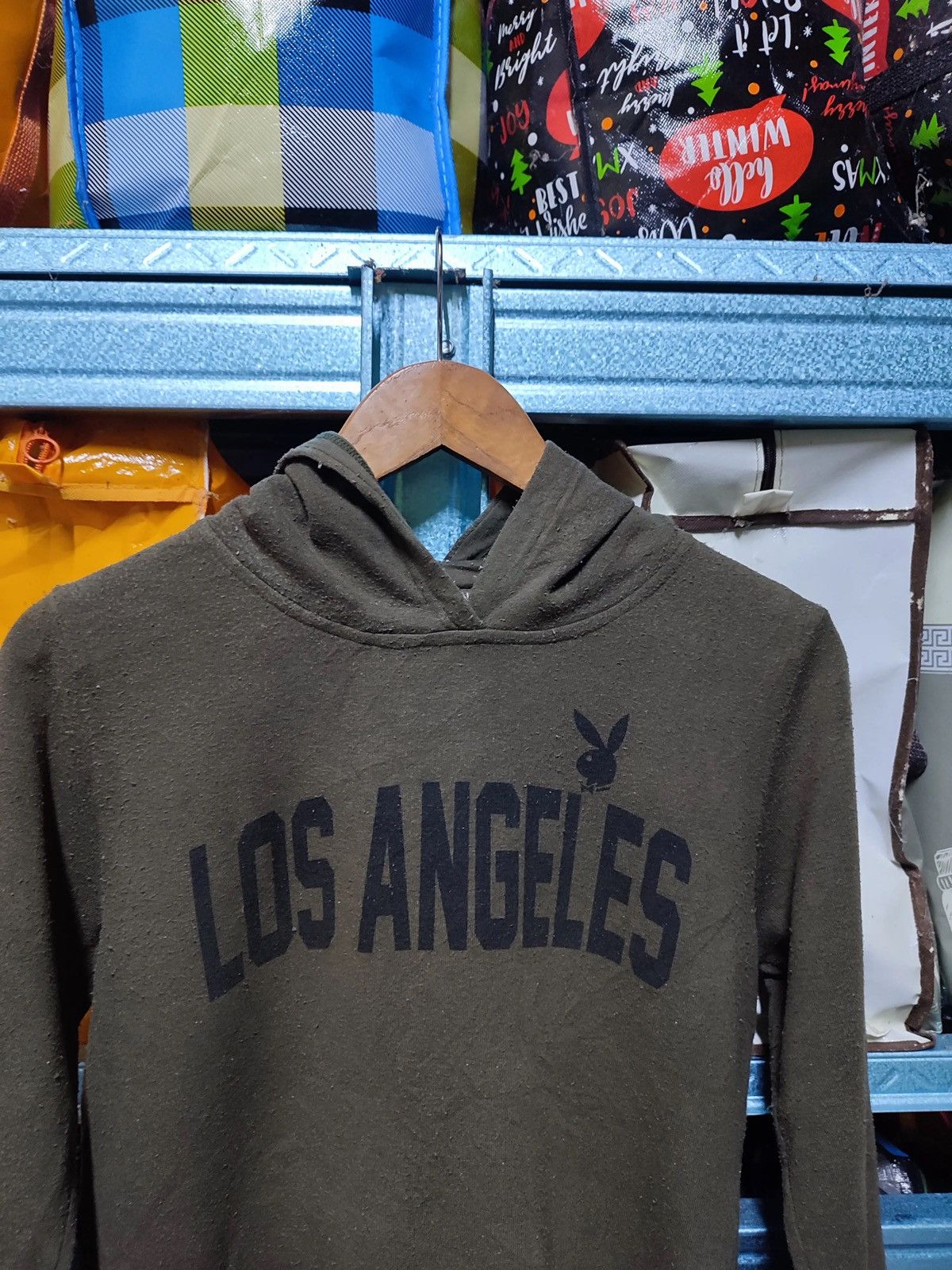 Playboy Playboy Bunny “Los Angeles” Lightweight Hoodie – Olive Green Size US S / EU 44-46 / 1 - 2 Thumbnail