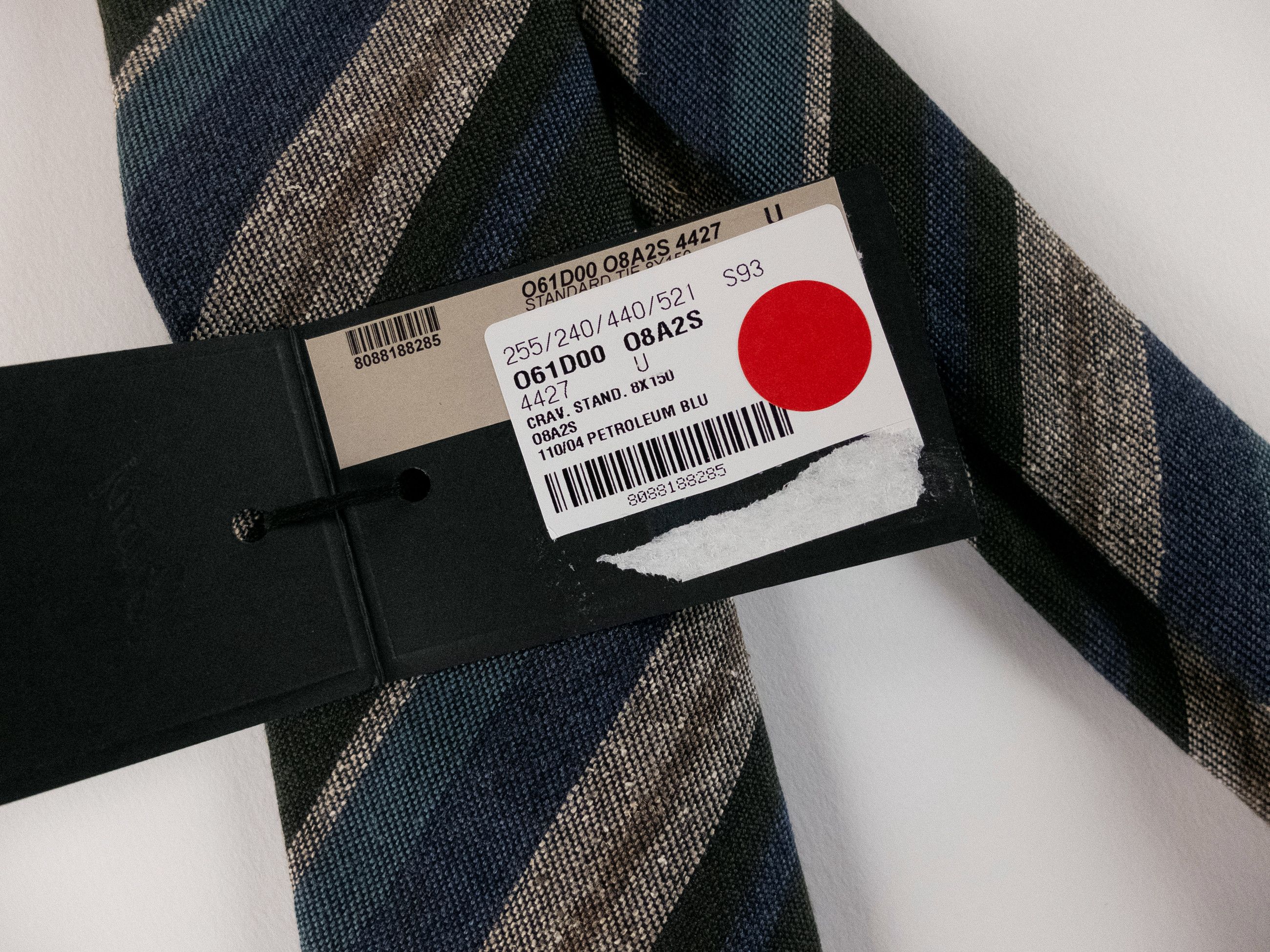 Brioni BRIONI hand made blue gray striped wool silk tie authentic Size ONE SIZE - 3 Thumbnail