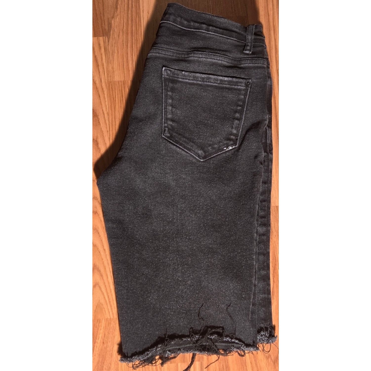 & Other Stories Kensie Black Distressed Denim Shorts - Size 8/29 Size 30" / US 8 / IT 44 - 2 Thumbnail