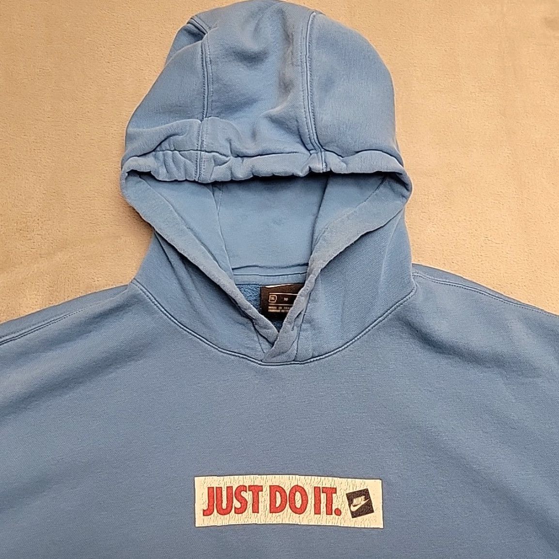Nike VINTAGE Nike Hoodie Mens XL Blue Just Do It Hooded Logo Fleece Pullover Retro Sweatshirt Size US XL / EU 56 / 4 - 2 Thumbnail