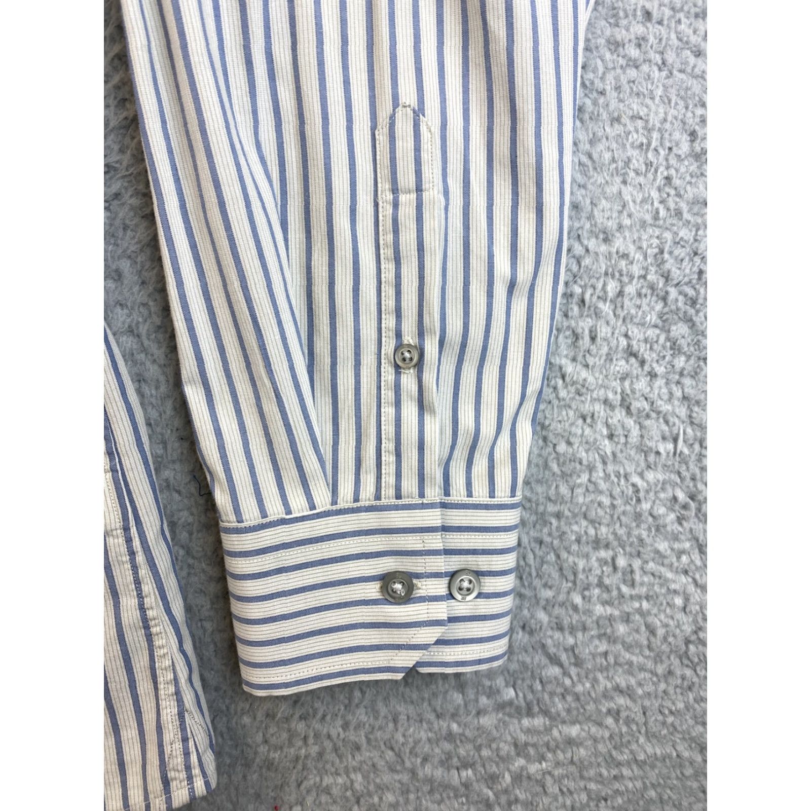 Banana Republic Banana Republic Shirt Men's Size L 16/16.5 Gray Fit Stripes 87-42 Size US L / EU 52-54 / 3 - 4 Thumbnail