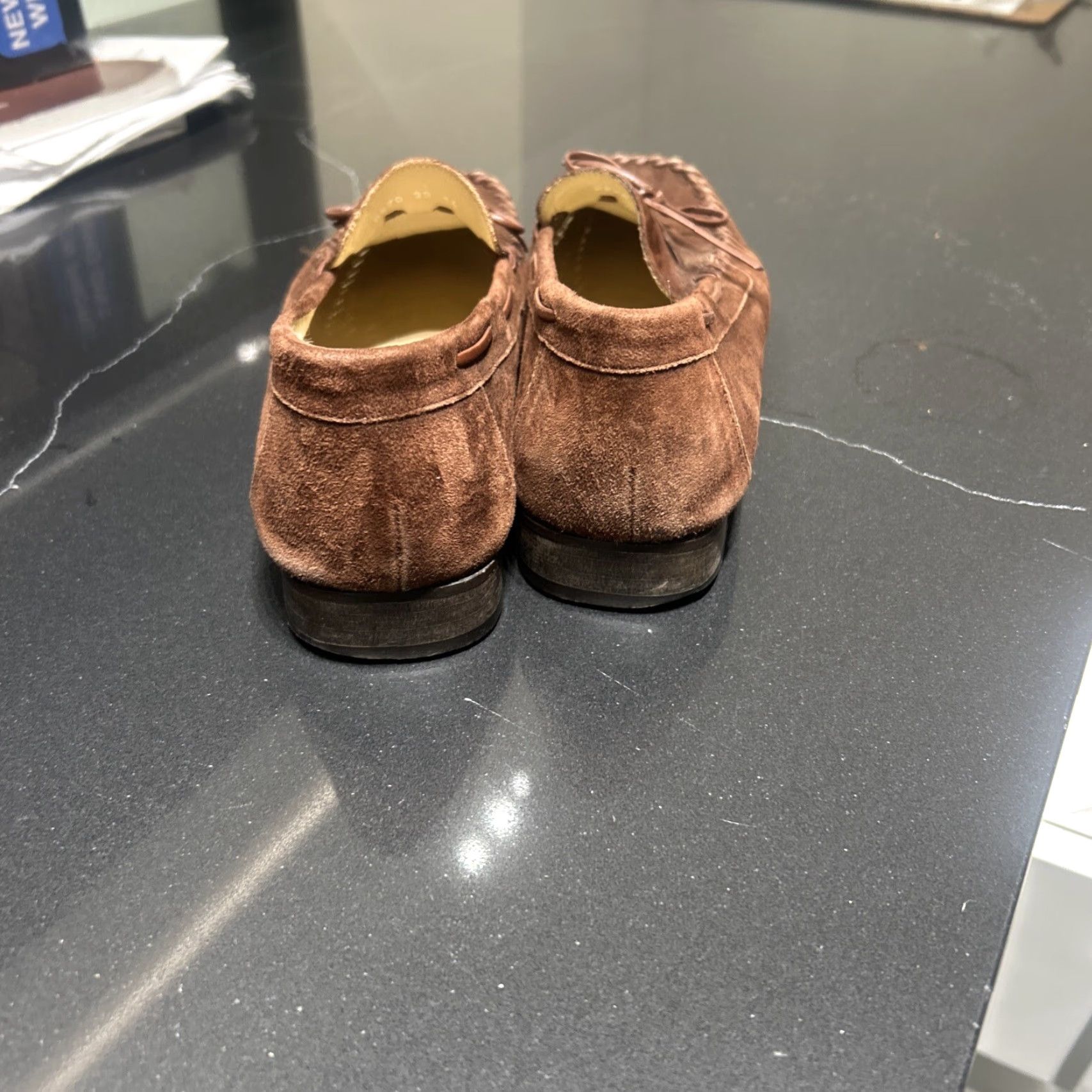 Russell & Bromley Russell & Bromley Women's Square Toe Suede Moc Bow Loafers Brown Size 39 Italy Size US 8 / IT 38 - 5 Thumbnail