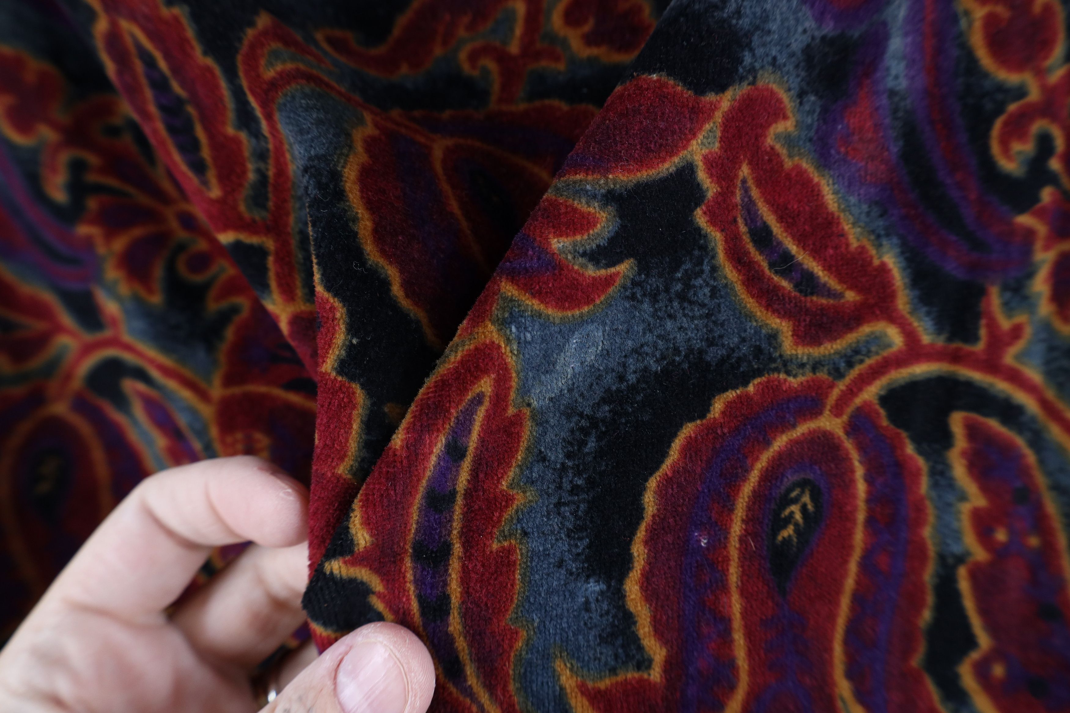 Vintage Vintage 90s Y2K Babydoll Velour Paisley Turtleneck Sweater Size S / US 4 / IT 40 - 5 Thumbnail