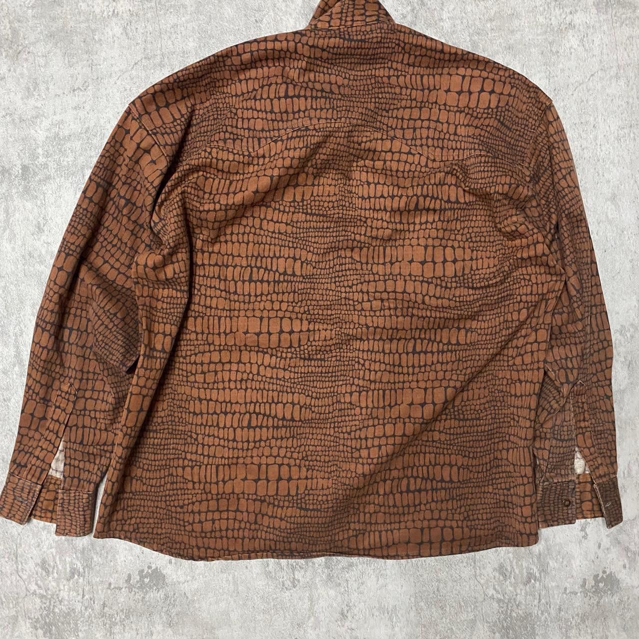 Other Brown crocodile print button-up shirt #western Size US L / EU 52-54 / 3 - 5 Thumbnail