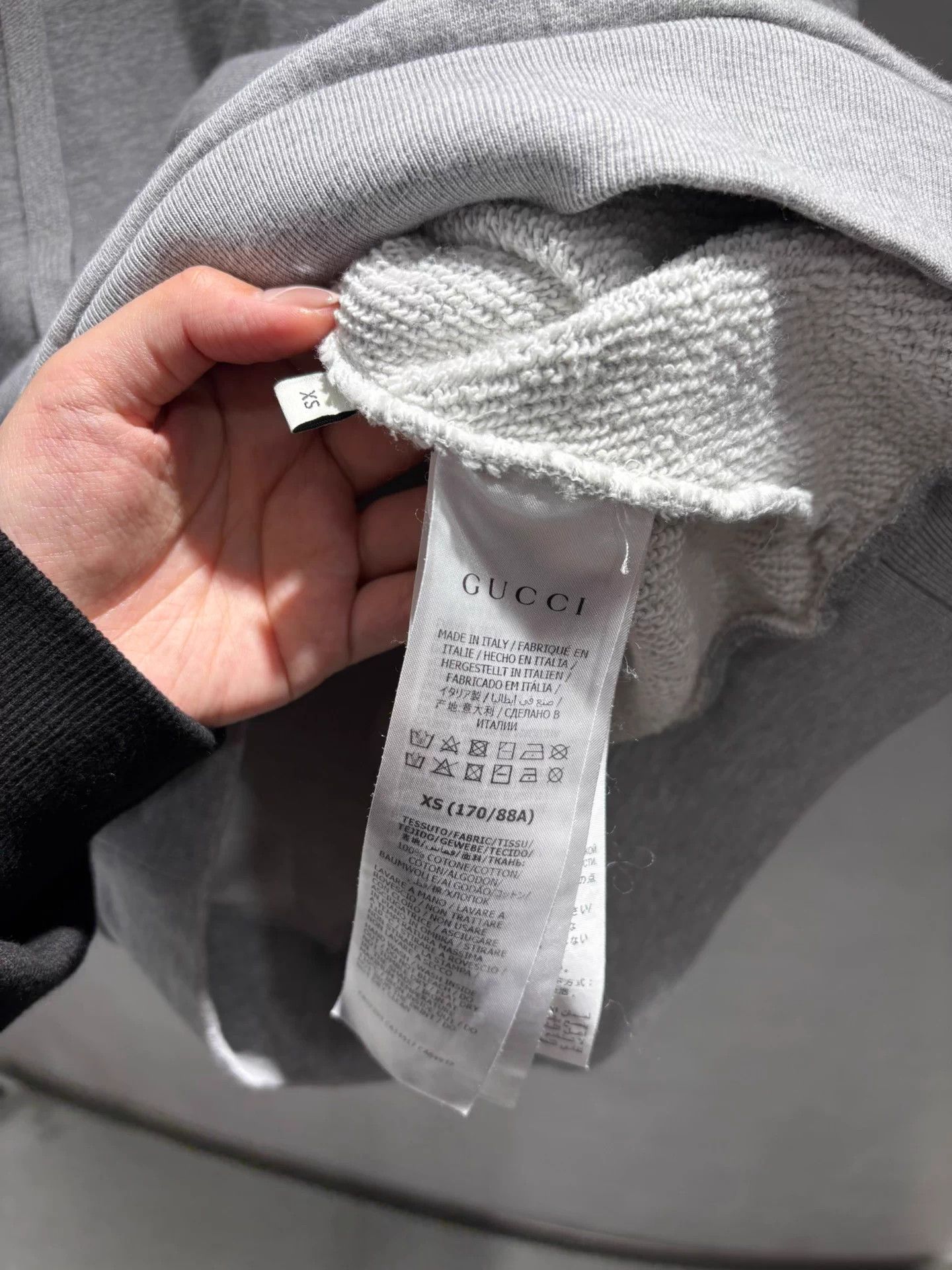 Gucci Gucci Big Logo Gray Coil Cotton Hoodie Deadstock XS Size US XS / EU 42 / 0 - 2 Thumbnail