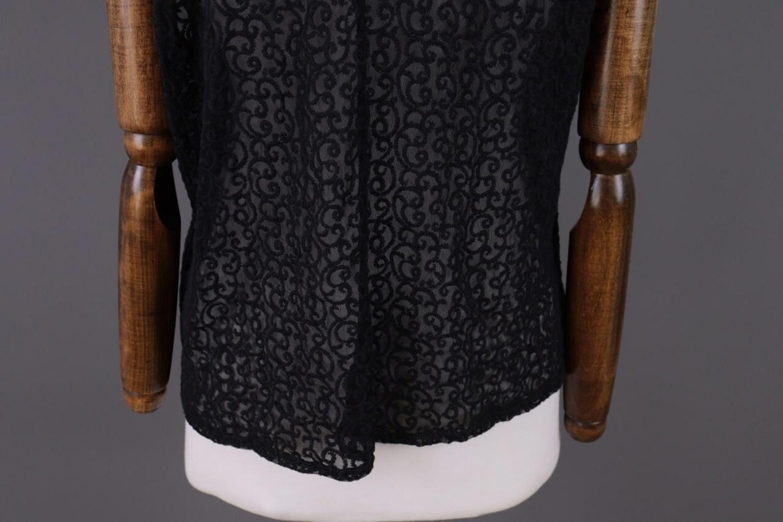 Designer Sarah Santos Black Mesh Sleveless Top Blouse Size S Size S / US 4 / IT 40 - 12 Thumbnail
