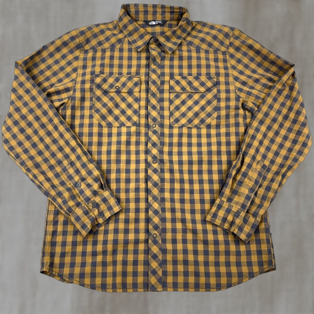 The North Face The North Face Shirt Men Medium Orange Gray Plaid Snap Button Up Hiking Camp Size US M / EU 48-50 / 2 - 1 Thumbnail