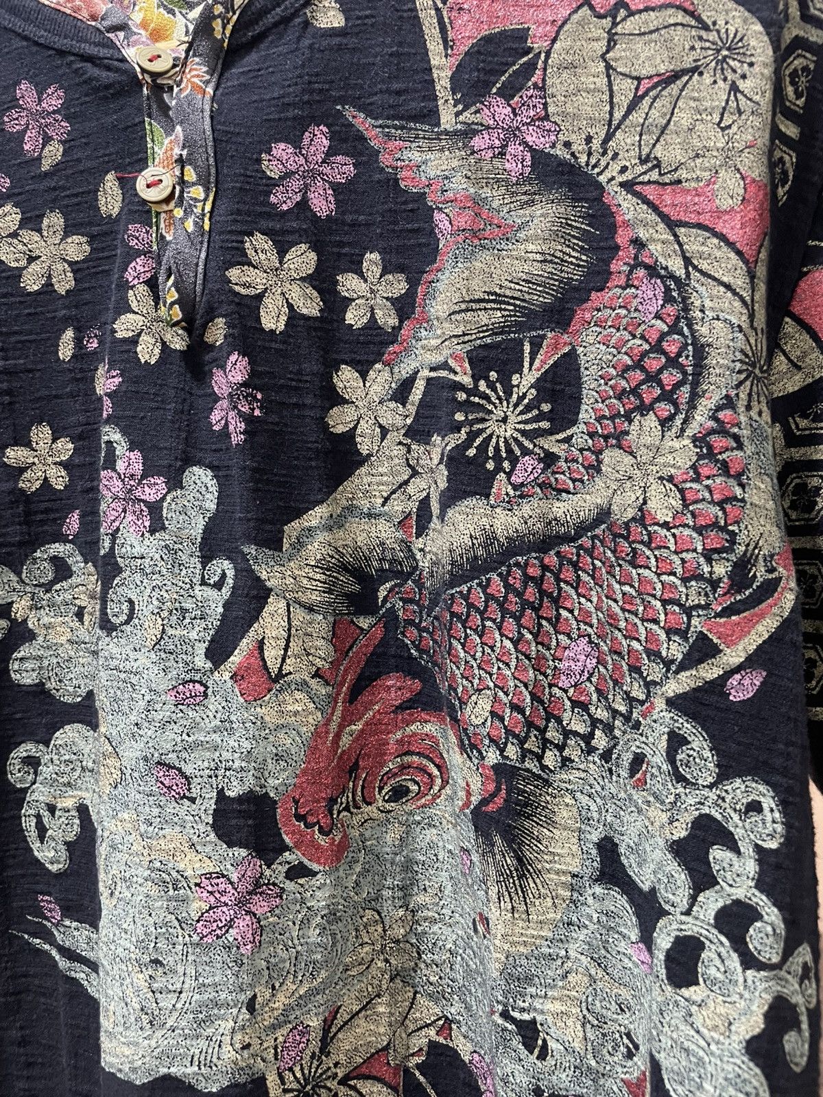 Karakuri Tamashii Vintage Karakuri Tamashi Embroidery Fish Koi Tee (Loopwheel) Size US M / EU 48-50 / 2 - 6 Thumbnail