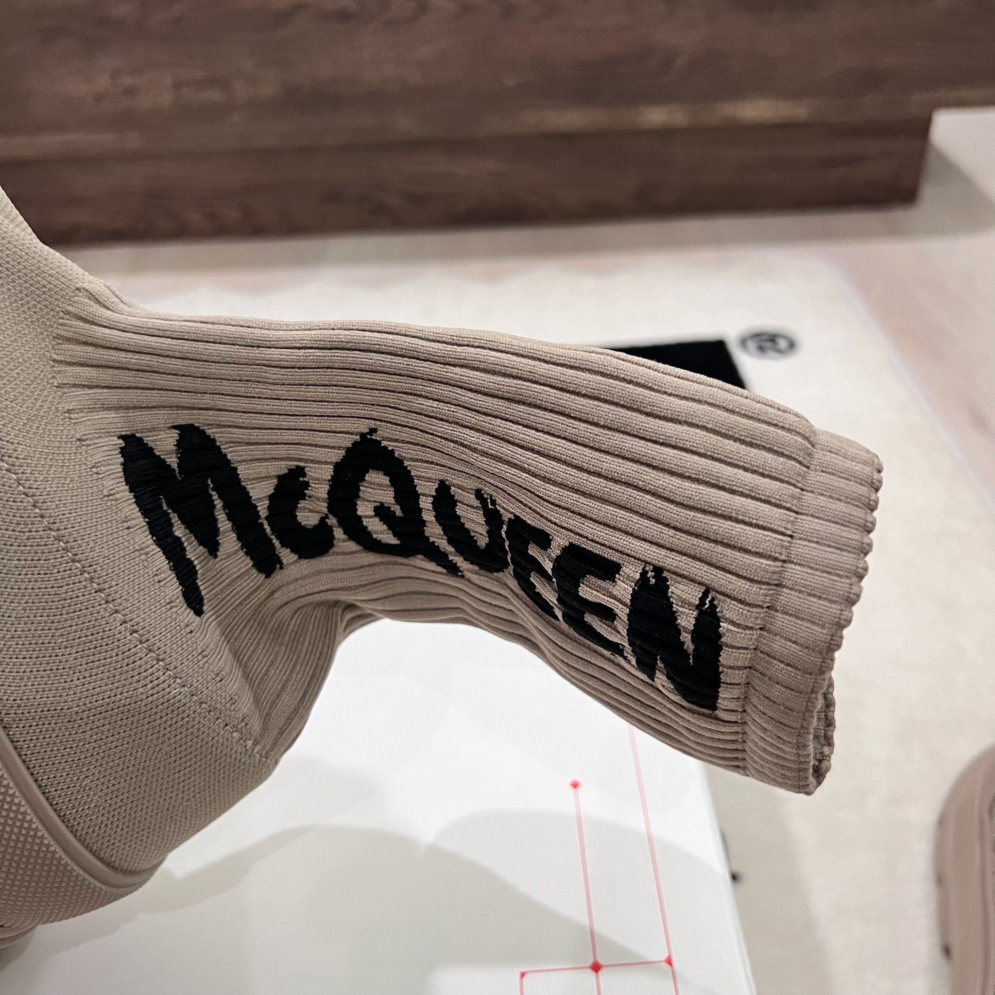 Alexander McQueen Alexander McQueen H Boot Tread Slick Beige / Tan Sock Boots Size US 8 / EU 41 - 7 Thumbnail