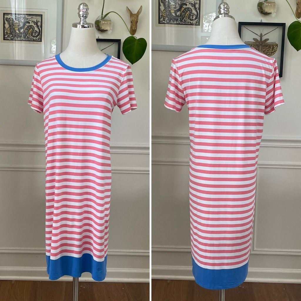 Southern Tide Southern Tide Stripe Tshirt Dress Pink Blue S Size S / US 4 / IT 40 - 1 Thumbnail