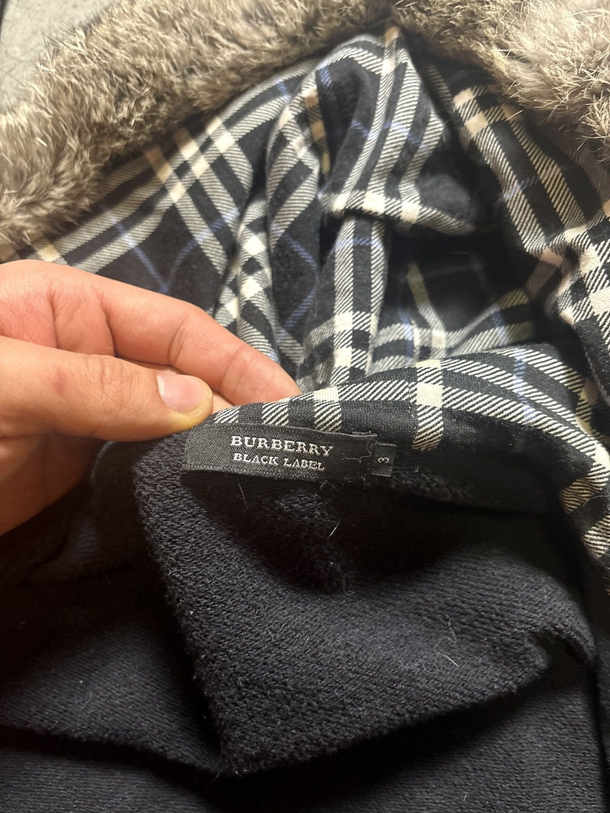 Burberry Burberry zip fur hoodie black label made in japan Size US L / EU 52-54 / 3 - 3 Thumbnail