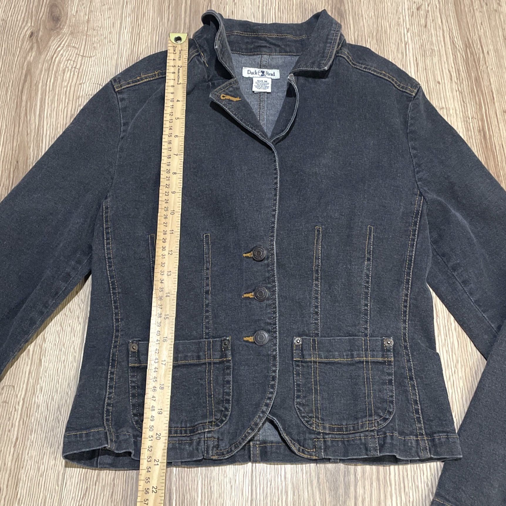 Vintage VINTAGE Duck Head Women’s Denim Jacket Casual Outerwear Fall Winter Spring Black Medium Size 32" / US 10 / IT 46 - 3 Thumbnail