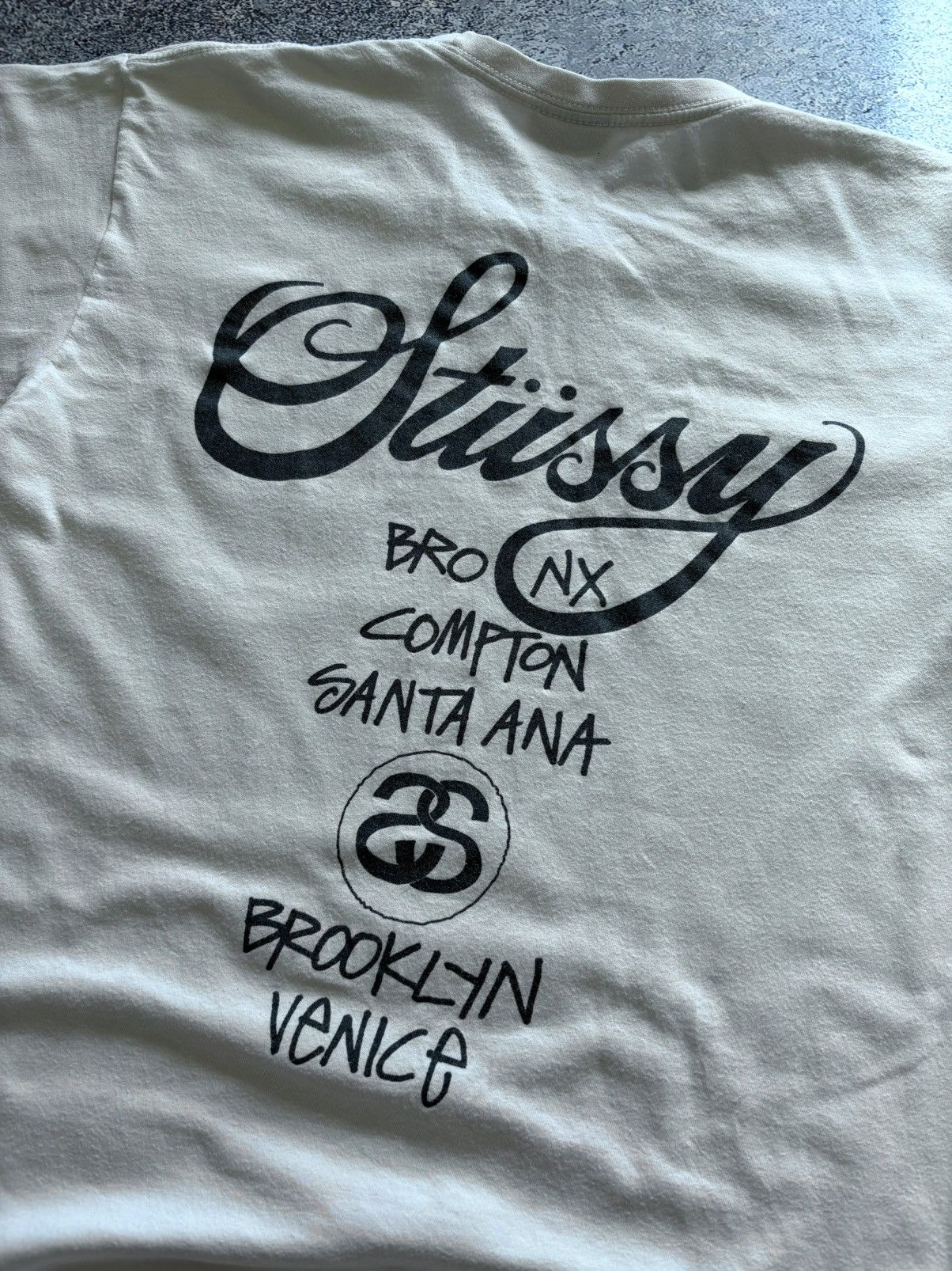 Stussy × Vintage Stussy T Shirt New York Los Angeles Tokyo