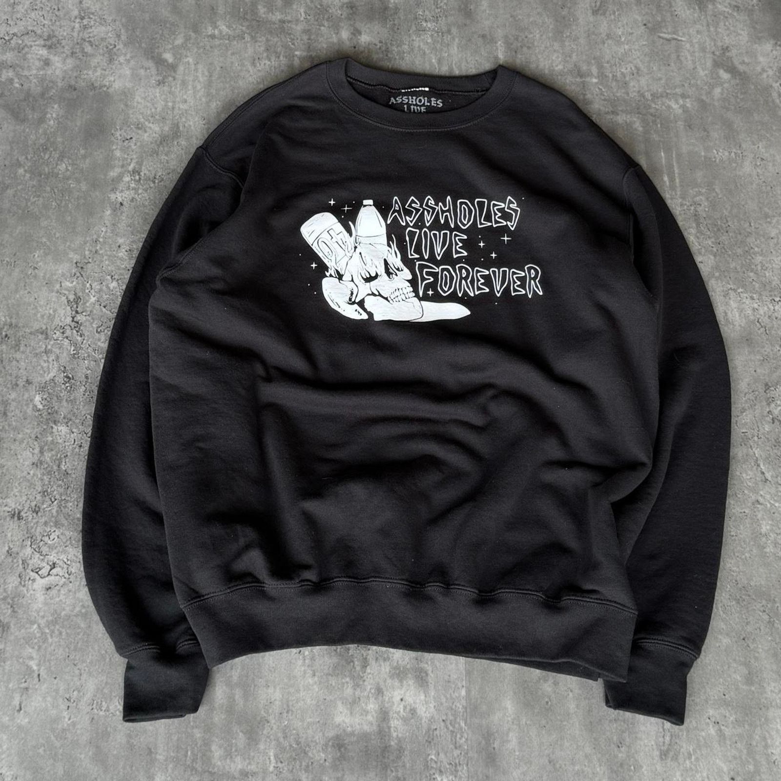 DC × Thrasher × Vintage Vintage Y2K Assholes Live Forever Skater Opium Crewneck Size US L / EU 52-54 / 3 - 1 Thumbnail