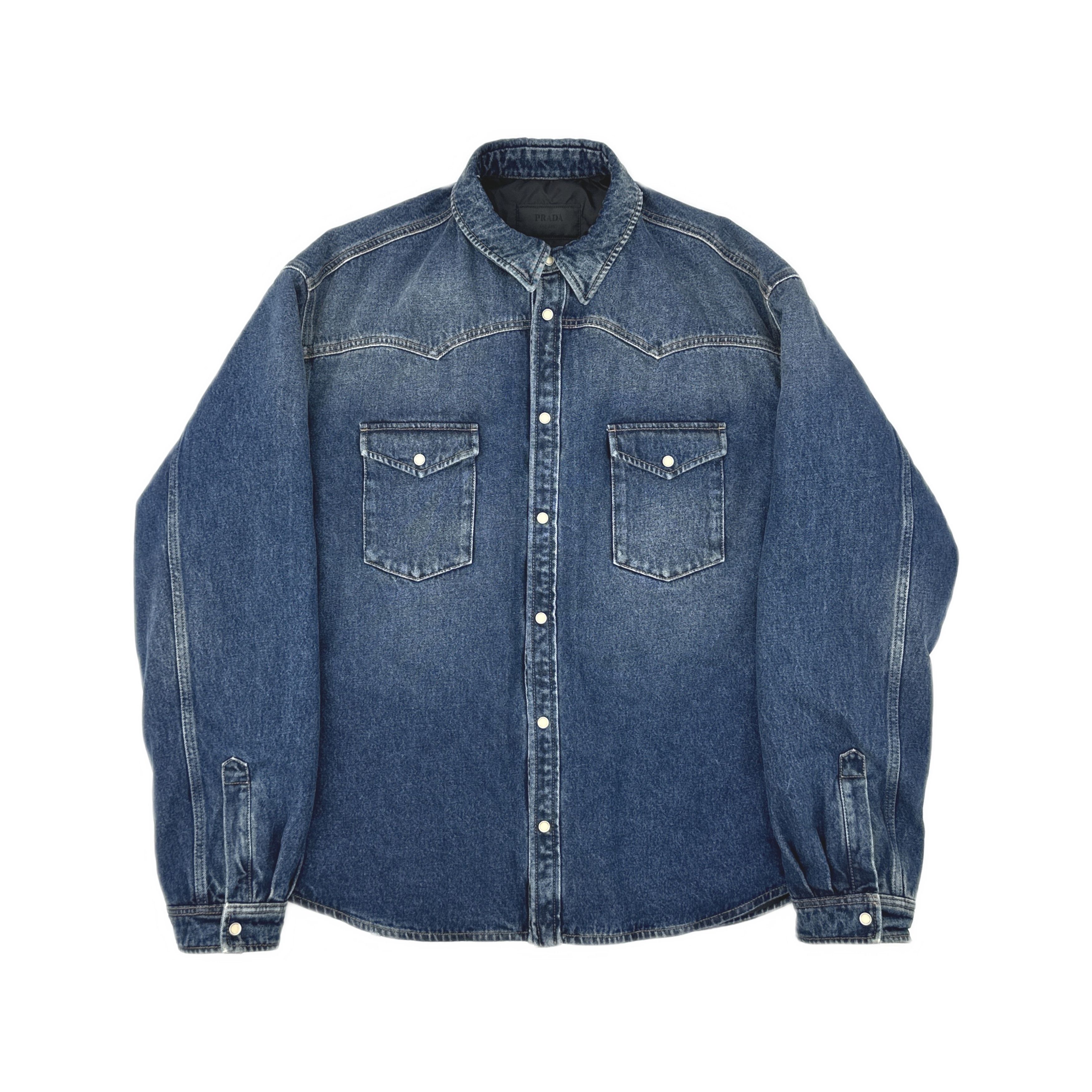 Prada PRADA Denim Button Up Shirt Size XL Size US XL / EU 56 / 4 - 1 Thumbnail
