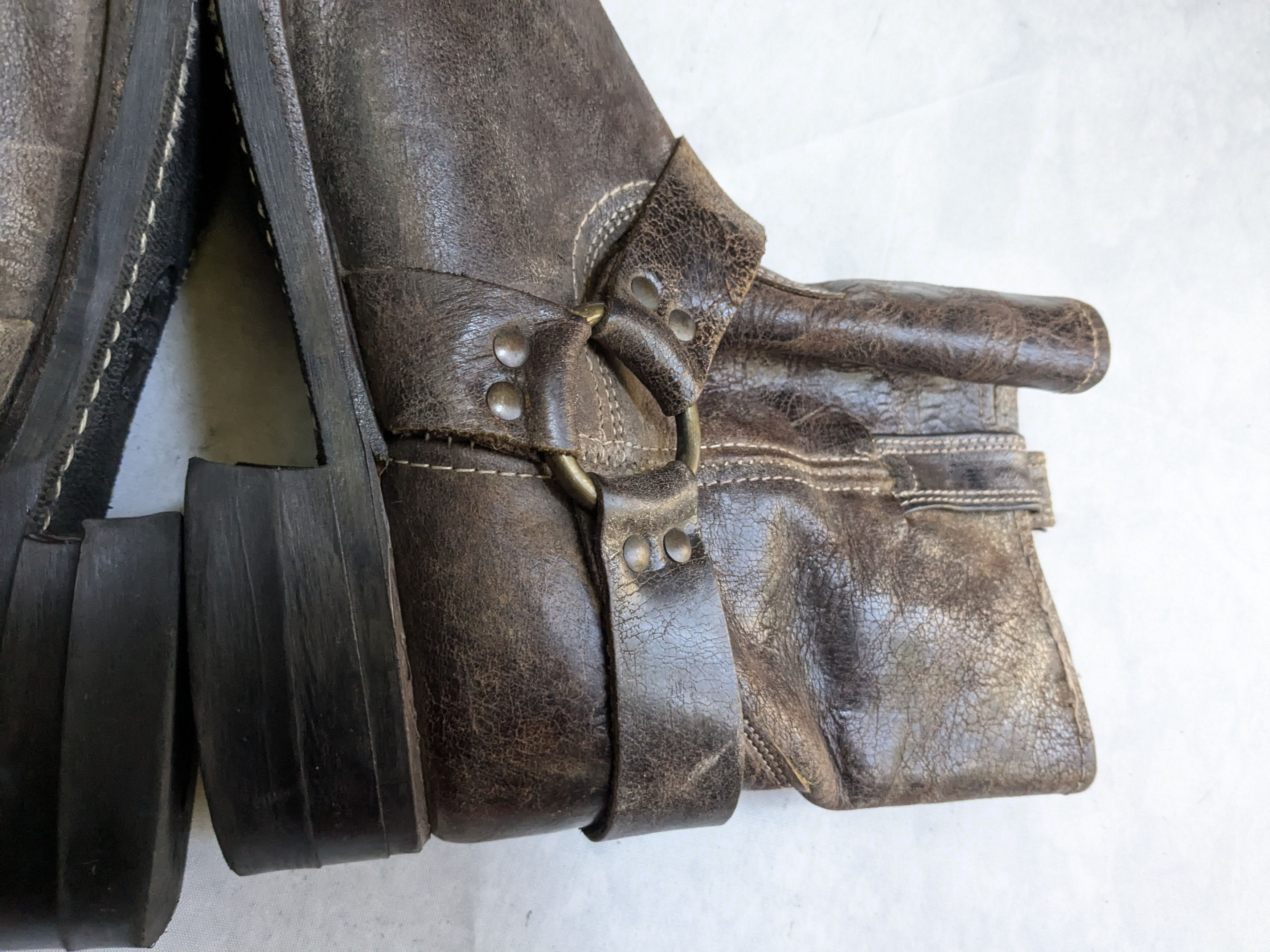 Frye Frye Harness Brown 13 M Leather Strap Buckle Size US 13 / EU 46 - 13 Thumbnail