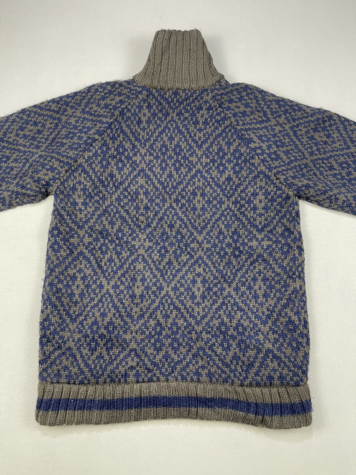 Japanese Brand WILLPIPS KNIT NAVAJO TURTLE NECK ZIPPER JACKET Size US L / EU 52-54 / 3 - 8 Thumbnail