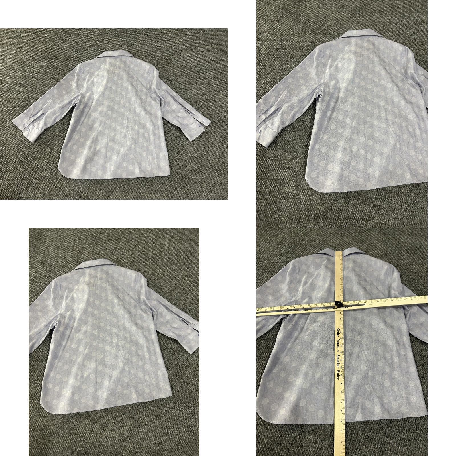 Vintage Chicos Shirt Womens 1 Blue White Polka Dot Wrinkle Resistant 3/4 Sleeve Cotton Size XS / US 0-2 / IT 36-38 - 8 Thumbnail
