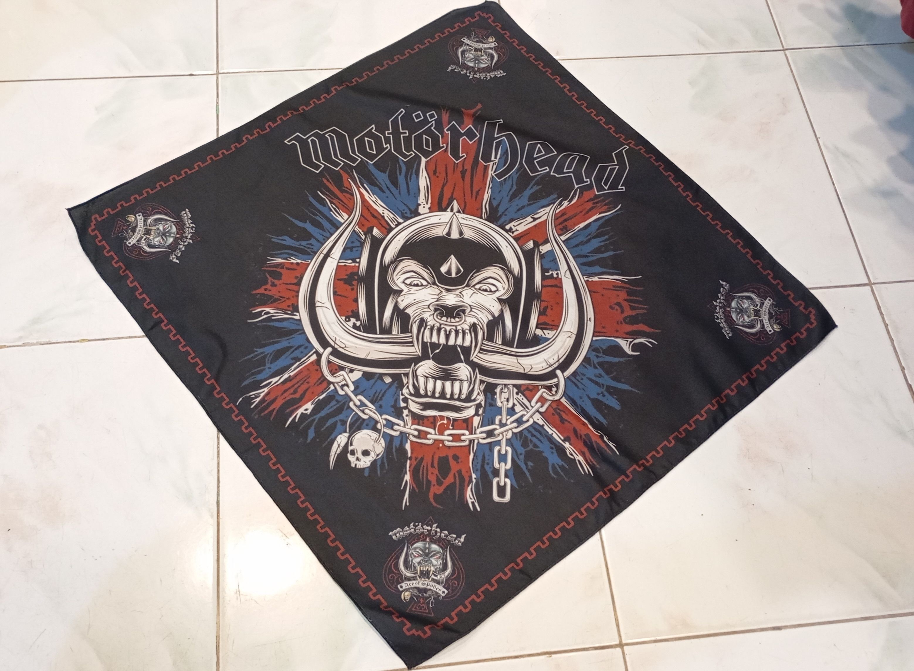 Band Tees Skulls Bandana Handkerchief Motor head Size ONE SIZE - 1 Thumbnail
