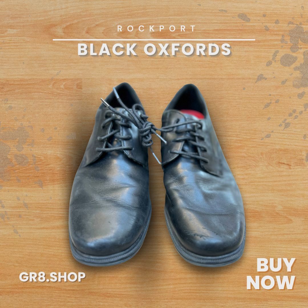 Rockport Mens Rockport Black Leather Oxford Shoes Size 8.5 Made In In Size US 8.5 / EU 41-42 - 1 Thumbnail