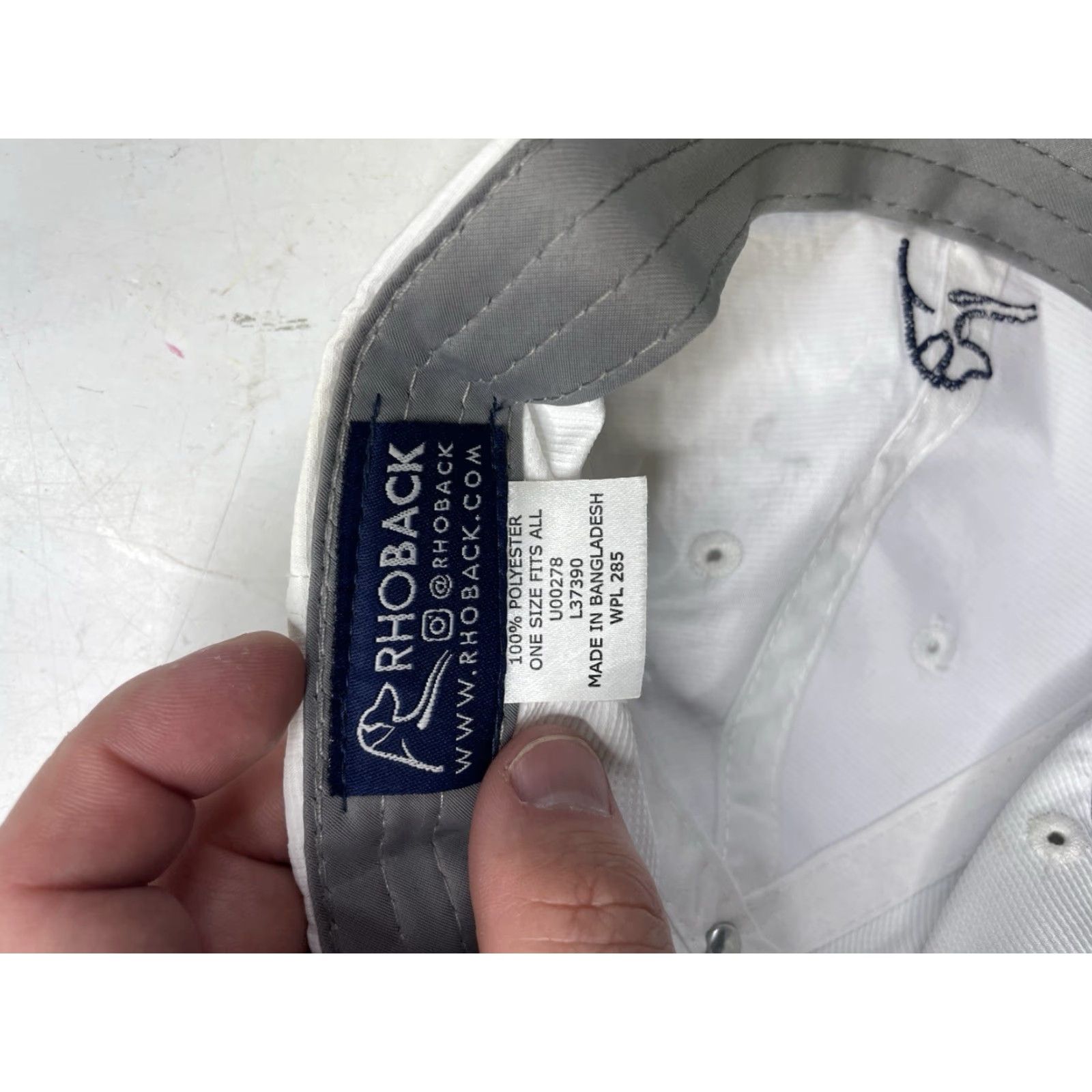 Vintage Rhoback Crave Performance Golf Cap White Stitch Logo Adult Strapback Rockland CC Size ONE SIZE - 7 Thumbnail