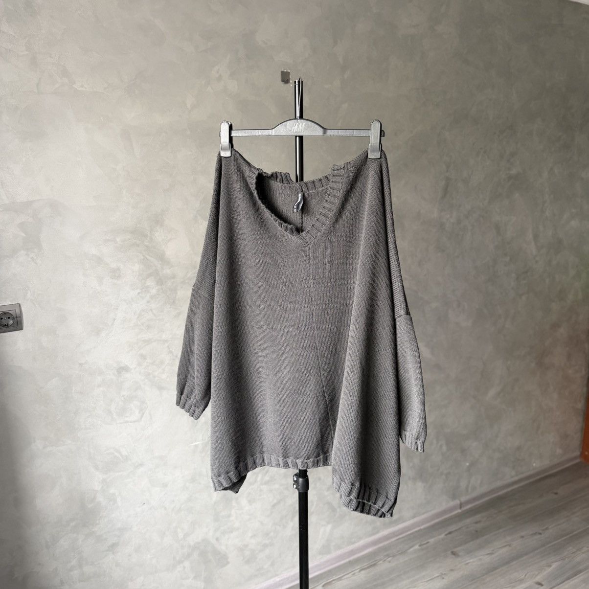Rundholz Rundholz Avantgarde Crepe Wool Oversized V Neck Sweater Size ONE SIZE - 14 Thumbnail