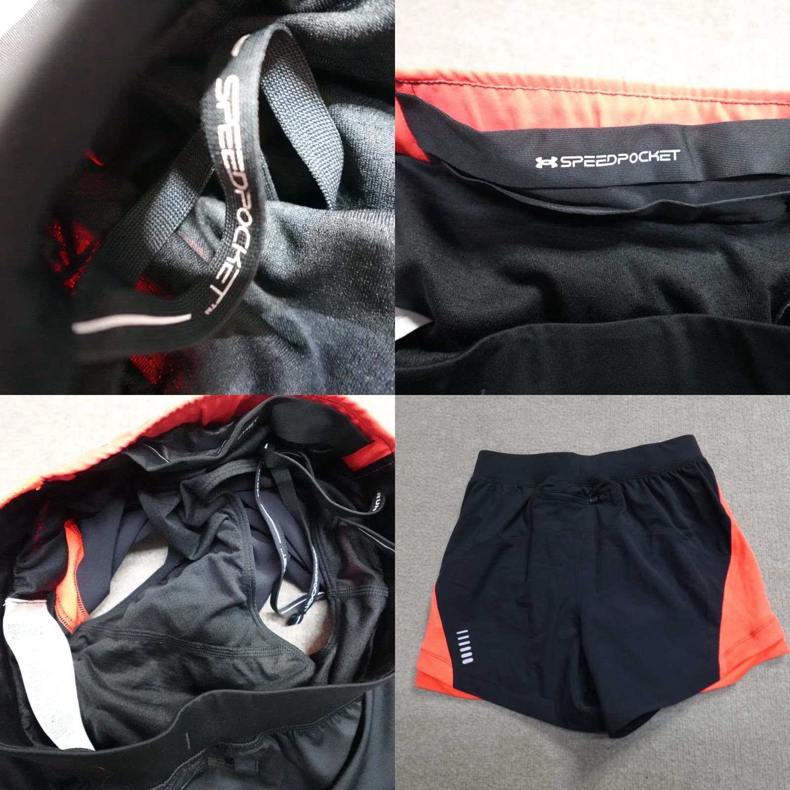 Under Armour Under Armour Womens Shorts Small Black Orange Athletic Speed Pocket 4.5" Inseam Pockets Size 28" / US 6 / IT 42 - 8 Thumbnail